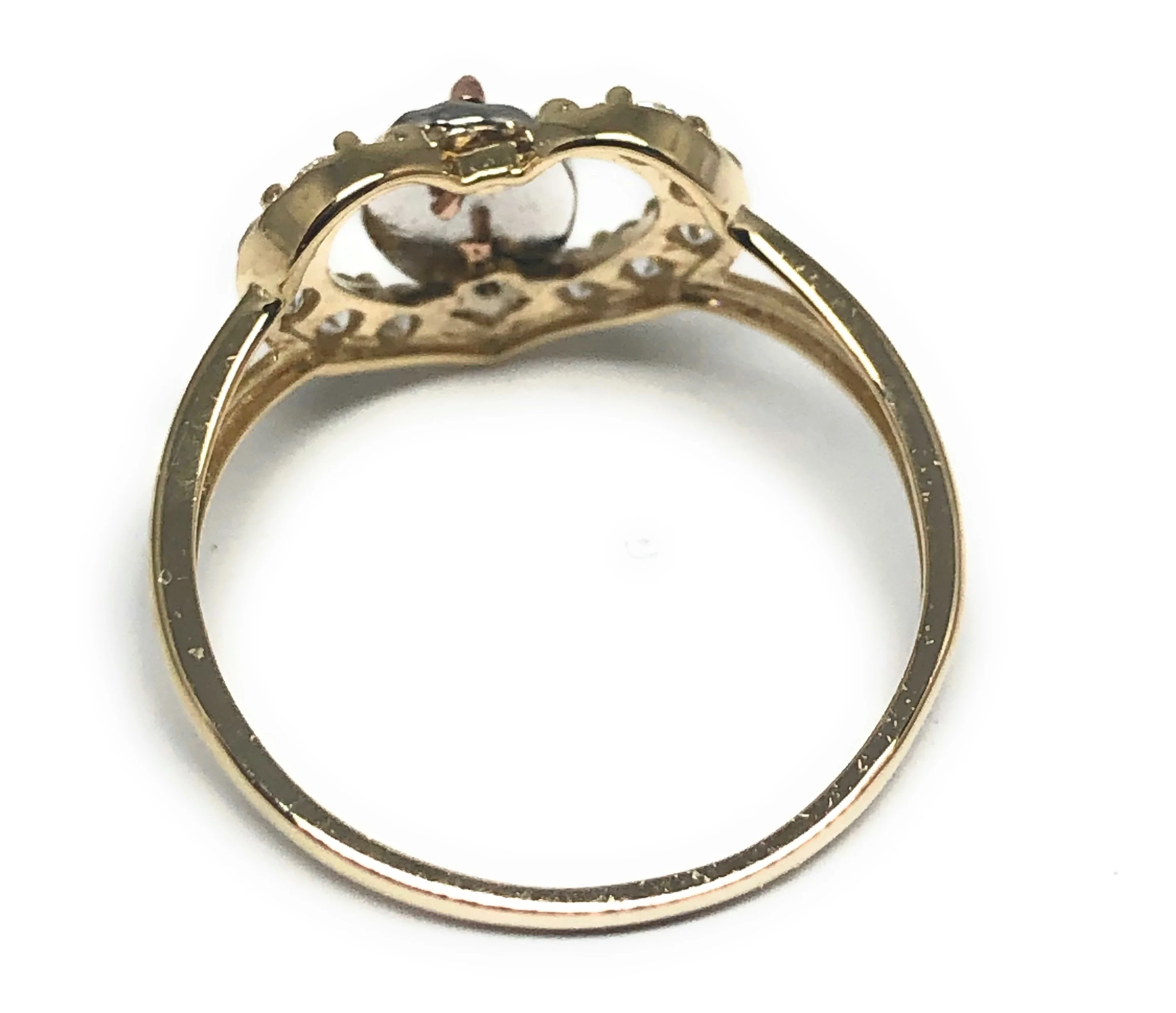 10k Solid Gold Tri-Color Virrgin Mary Heart CZ Ring (FC 26) - Image 3