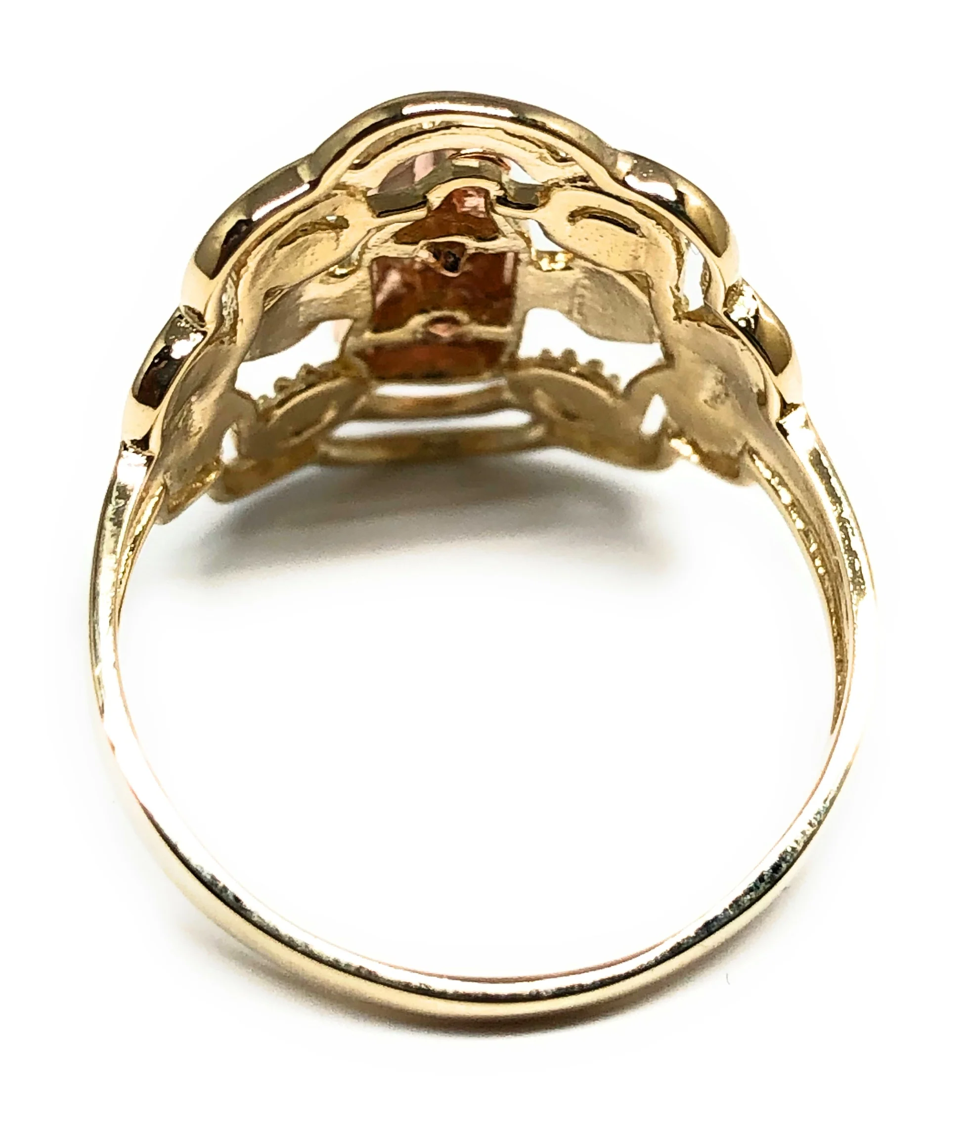 10k Solid Gold Tri-Color Virrgin Mary Ring (FC 07) - Image 3