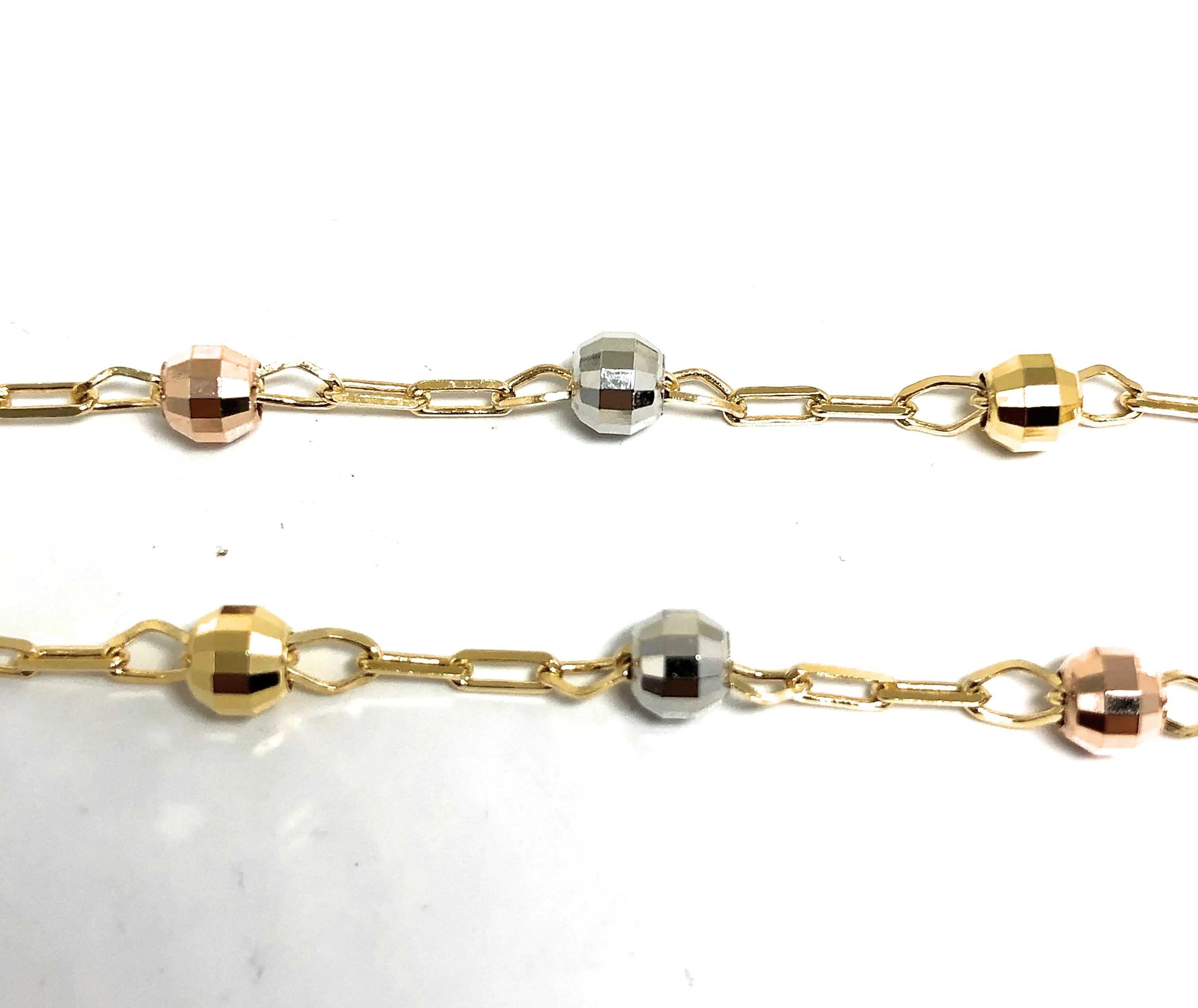 10k Solid Gold Tri-Color Virrgin Mary Rosarry Brracelet 7.5 inch Virrgen Guadalupe - Image 4