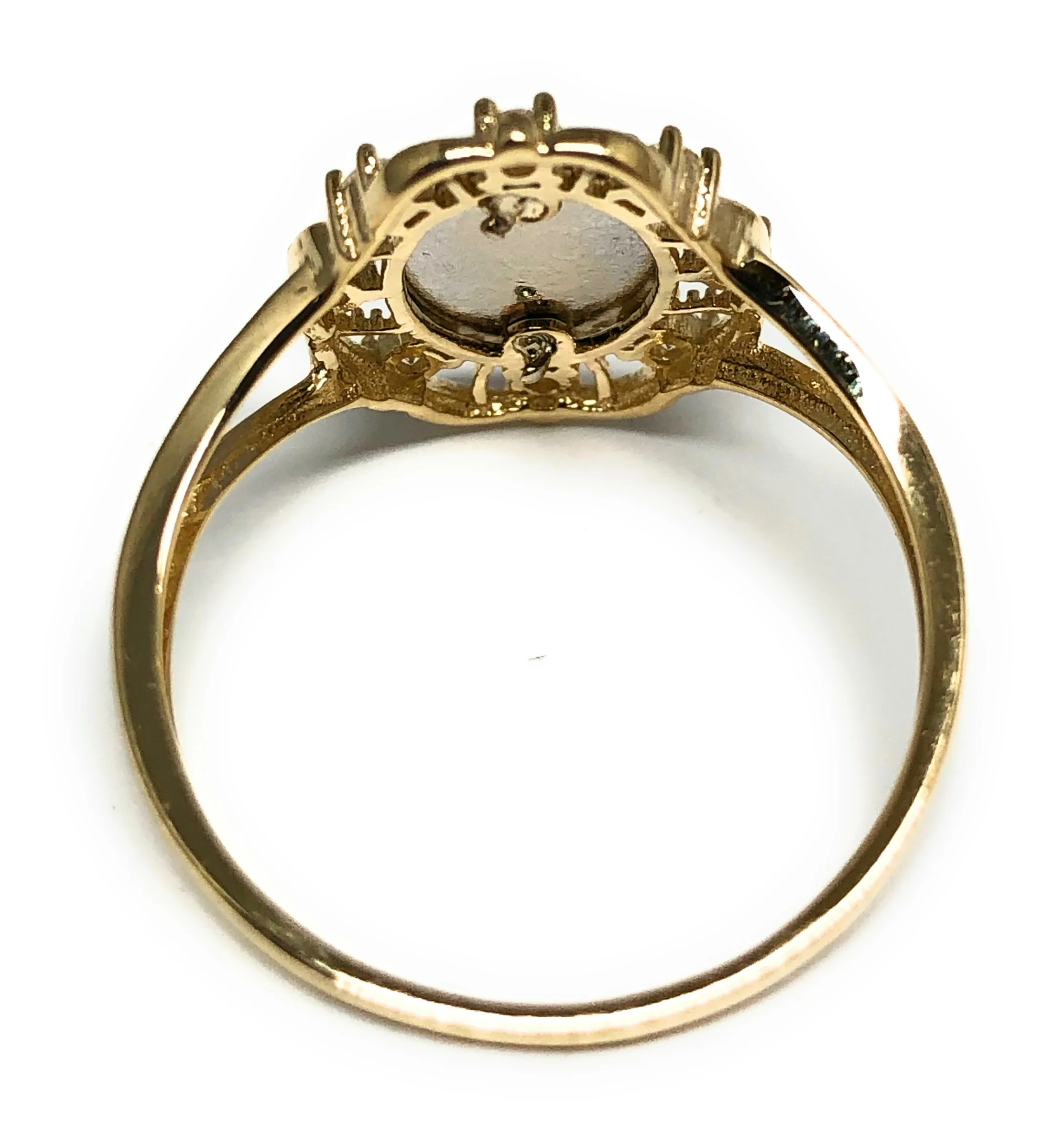 10k Solid Gold Tri-Color Virrgin Mary CZ Ring (FC 05) - Image 3