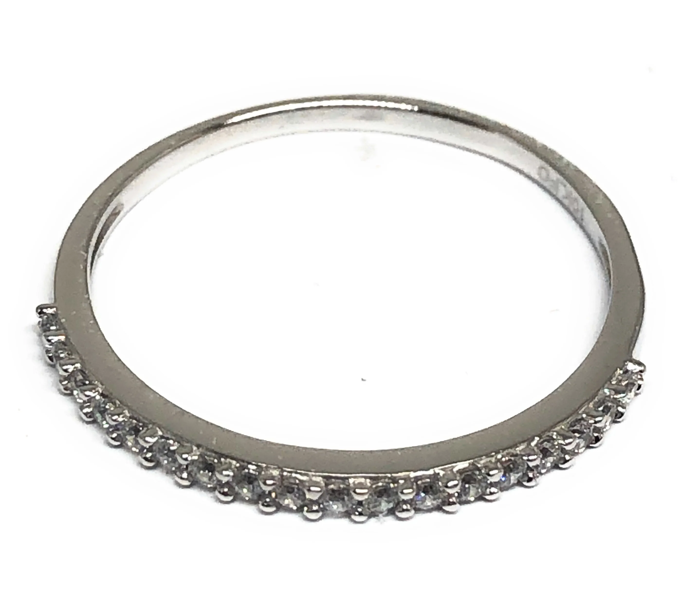 10k Solid Gold White Gold Band CZ Ring (FC 119)