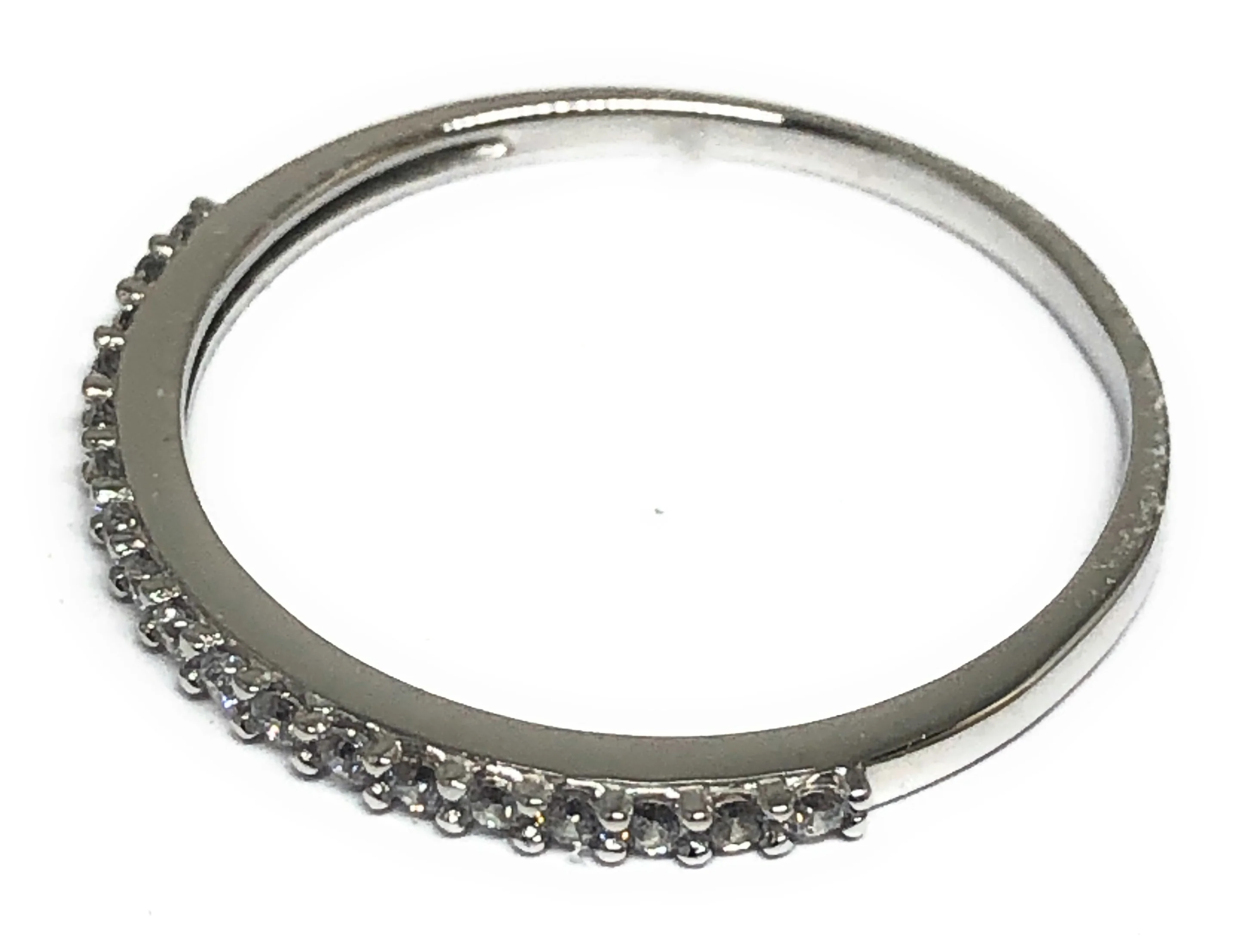 10k Solid Gold White Gold Band CZ Ring (FC 119) - Image 3