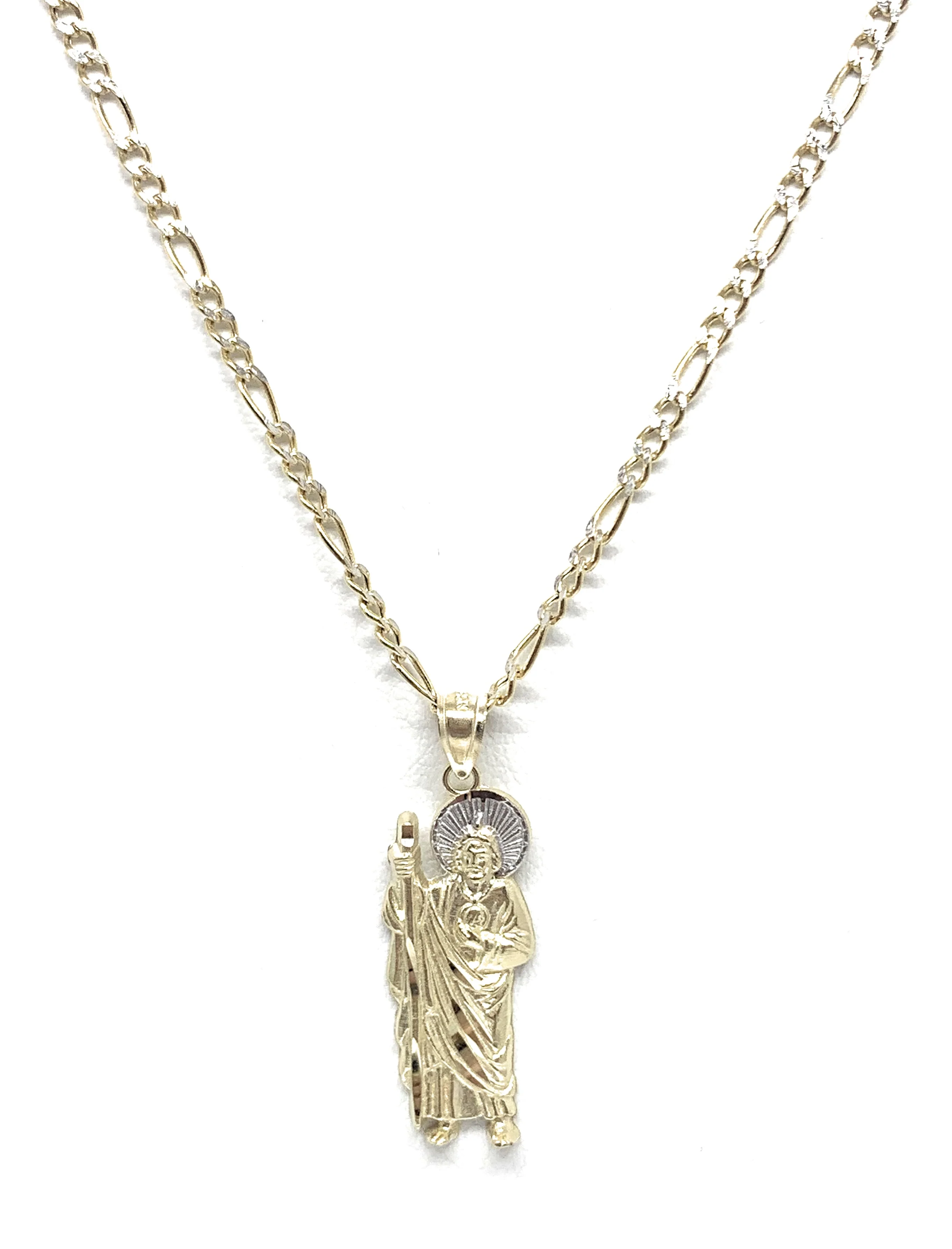 10k Solid Gold Yellow 2-Tone Small Saan Judas Saaint Jude Pendant (SM,XS,XXS) - Image 5