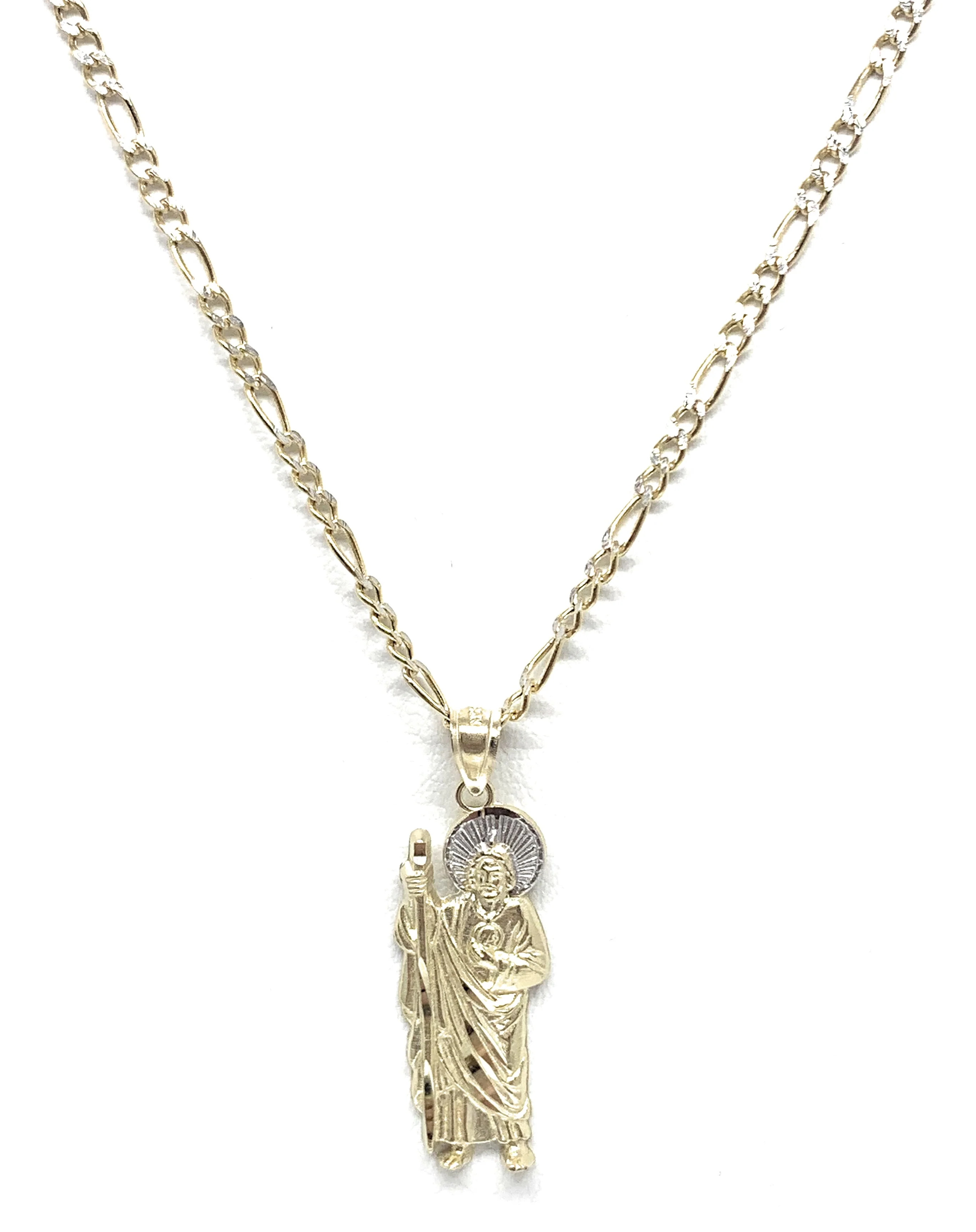 10k Solid Gold Yellow 2-Tone Small Saan Judas Saaint Jude Pendant (SM,XS,XXS) - Image 6
