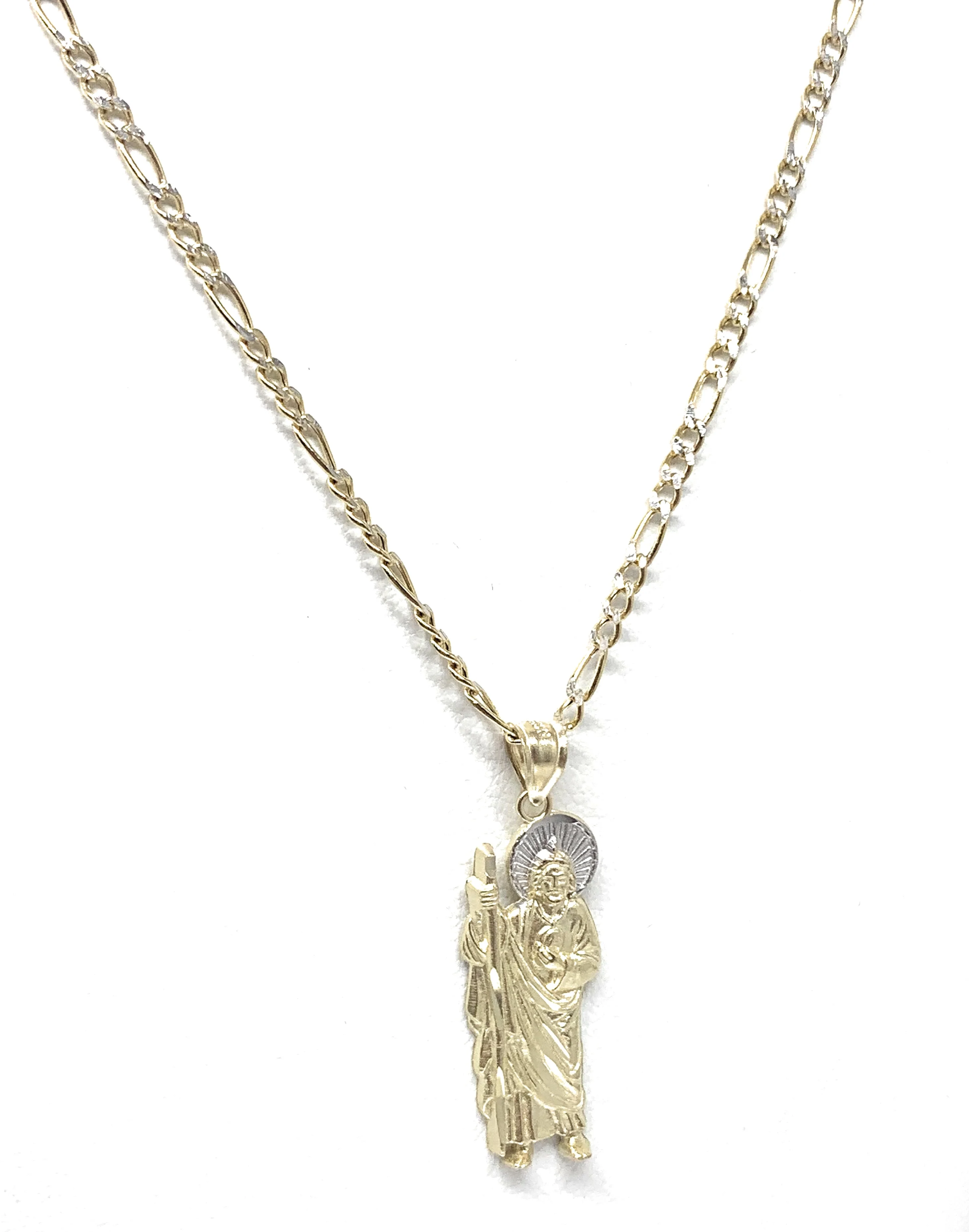 10k Solid Gold Yellow 2-Tone Small Saan Judas Saaint Jude Pendant (SM,XS,XXS) - Image 7