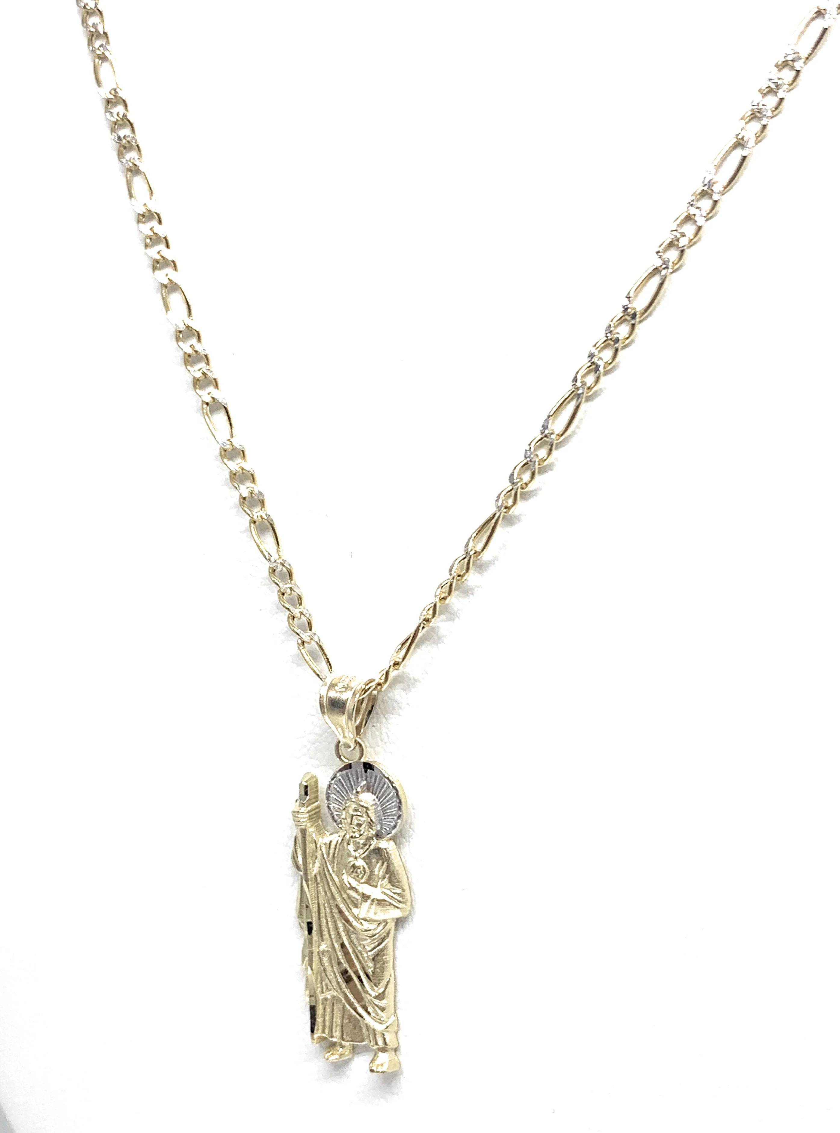 10k Solid Gold Yellow 2-Tone Small Saan Judas Saaint Jude Pendant (SM,XS,XXS) - Image 8