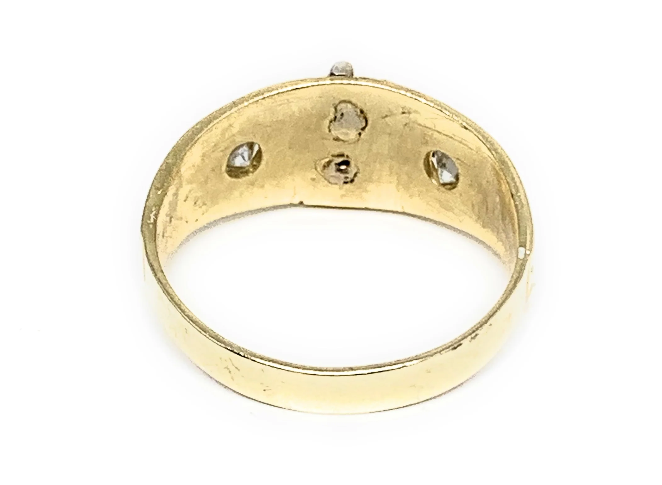 10k Solid Gold Yellow 2-Tone Virrgin Mary CZ Flower Ring - Image 3
