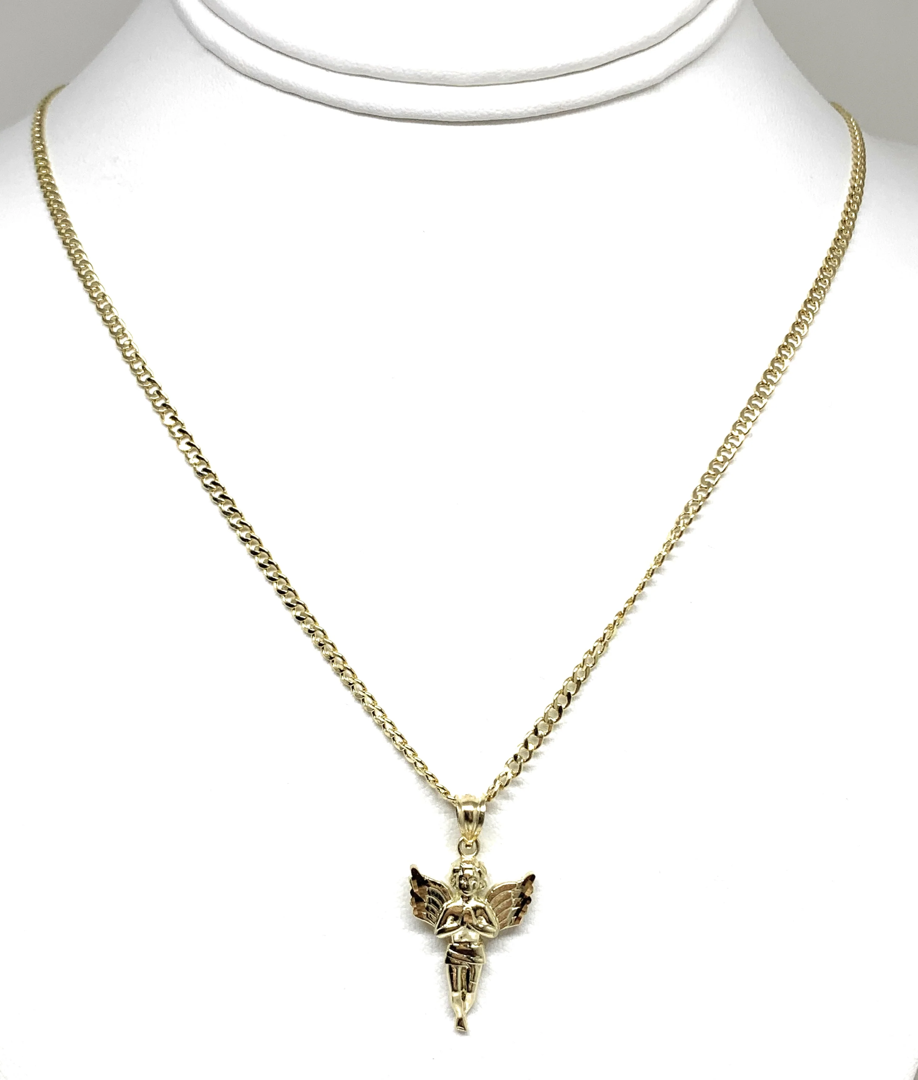 10k Solid Gold Yellow Angel Pendant Necklace (LG,MED,SM) - Image 6