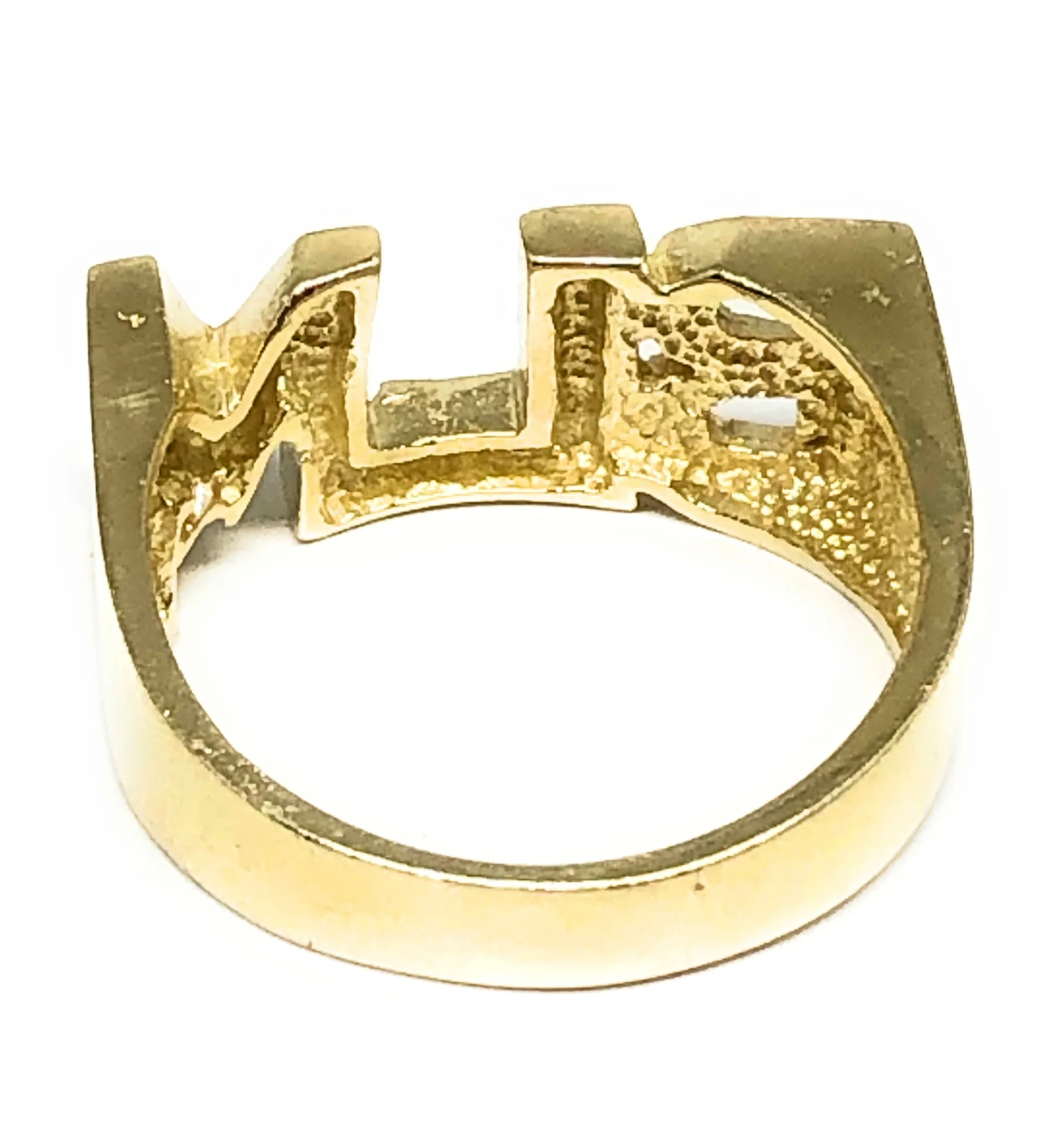 10k Solid Gold Yellow Big "BLM" Ring - Image 3