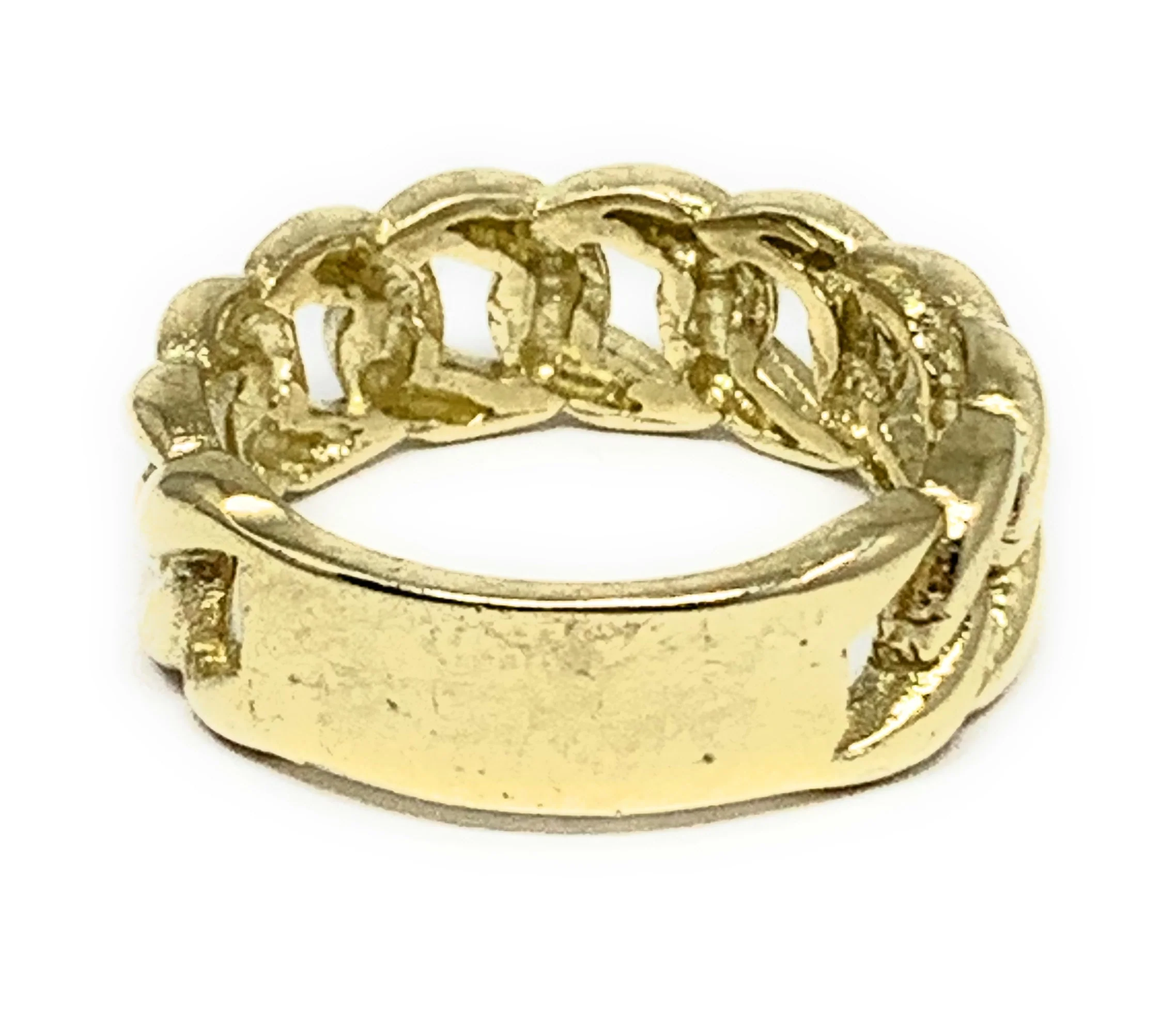 10k Solid Gold Yellow Big Cuban Link Ring - Image 3