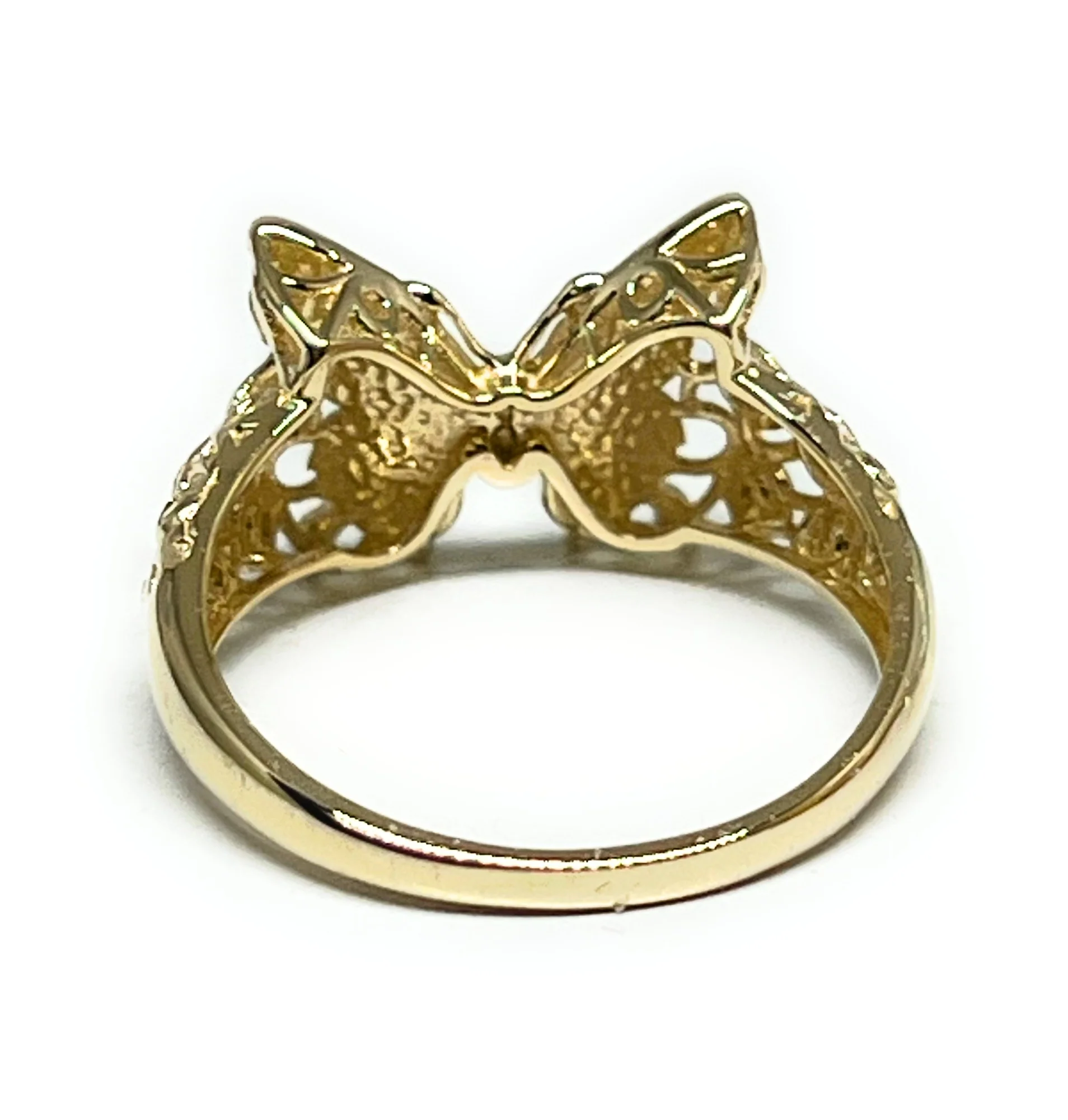 10k Solid Gold Yellow Butterfly CZ Ring (FC 307) - Image 3