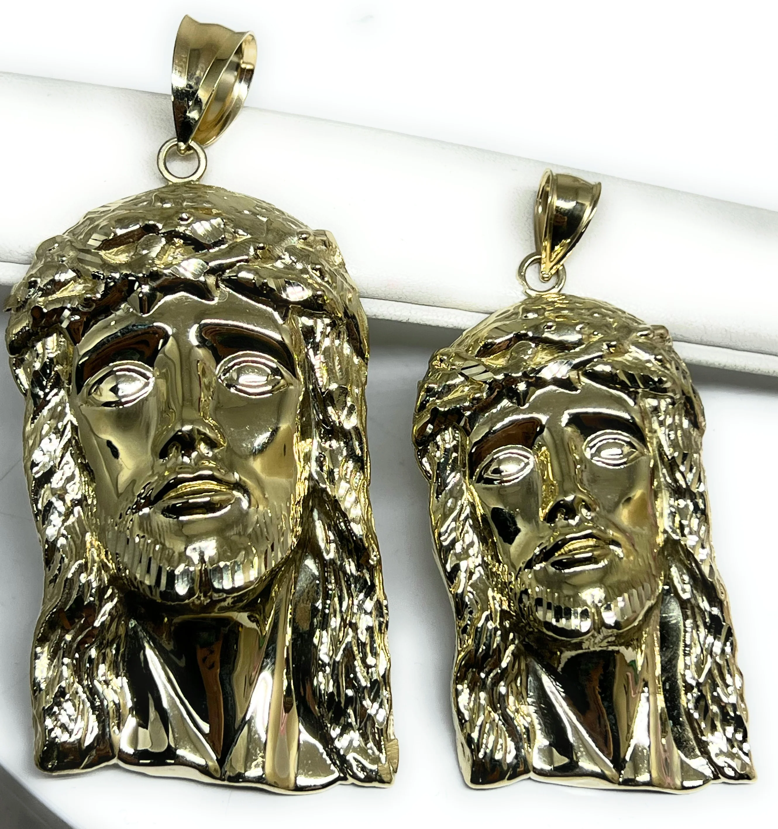 10k Solid Gold Yellow Classic BIG XXL Jesus Face Pendant (17.2g,26.7g)