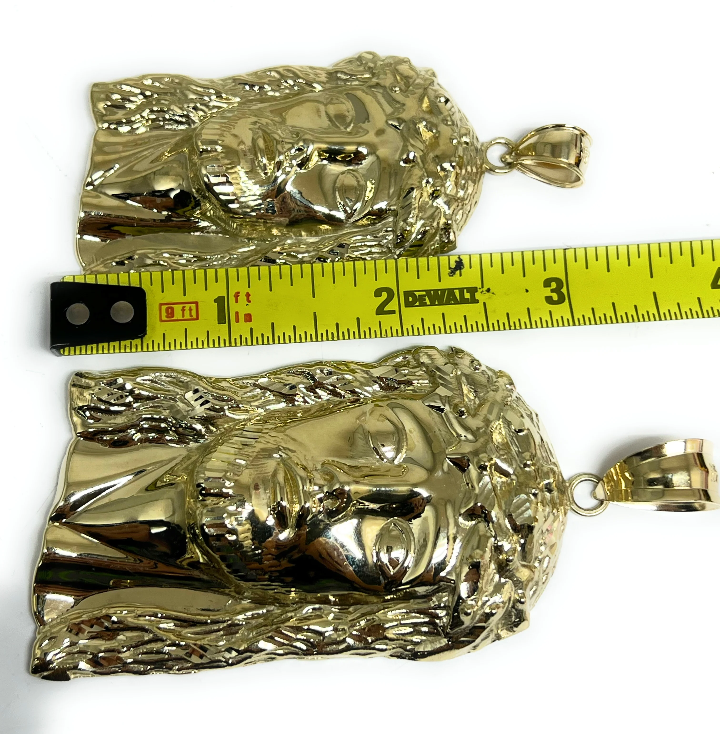 10k Solid Gold Yellow Classic BIG XXL Jesus Face Pendant (17.2g,26.7g) - Image 3