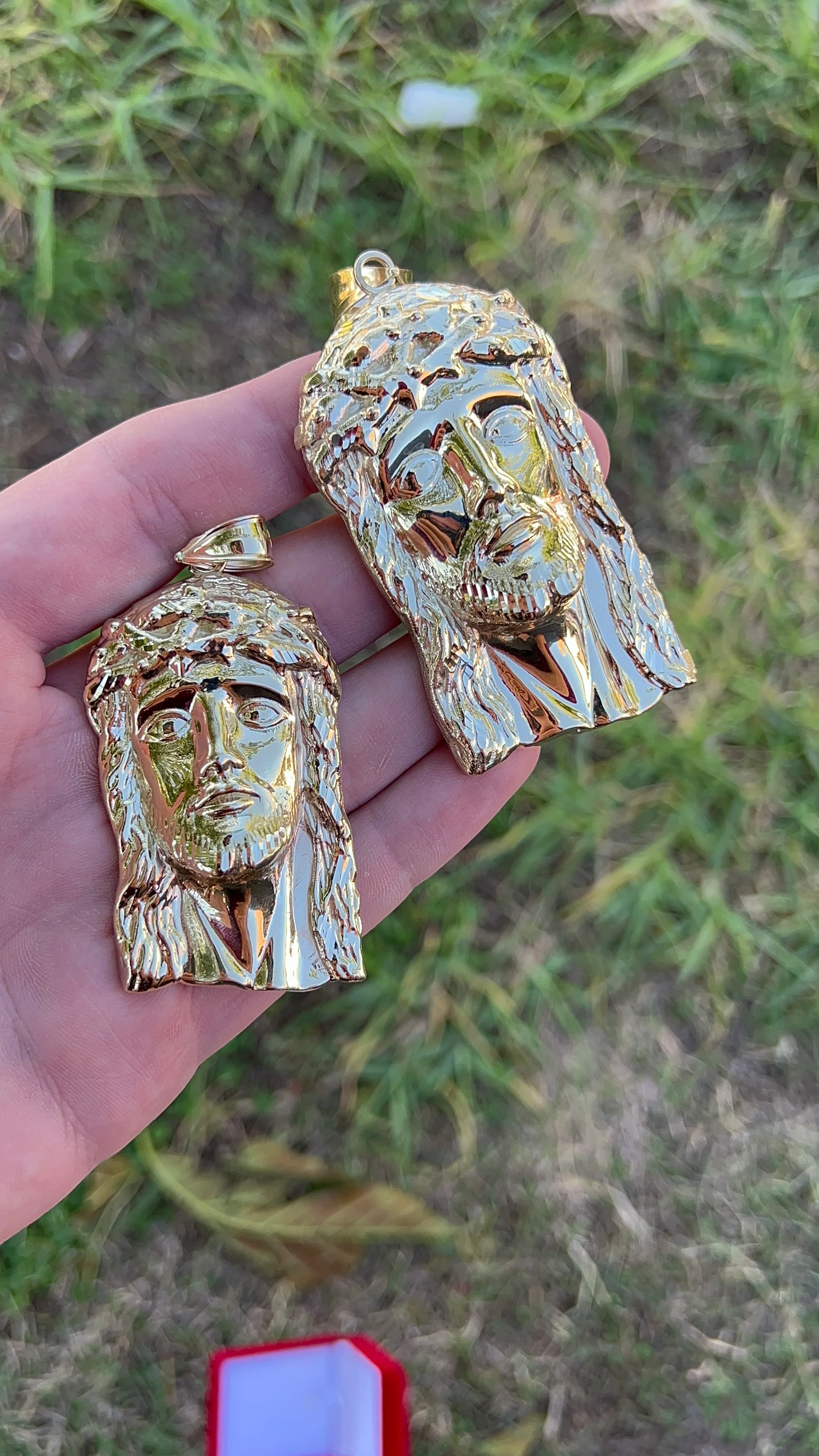 10k Solid Gold Yellow Classic BIG XXL Jesus Face Pendant (17.2g,26.7g) - Image 4