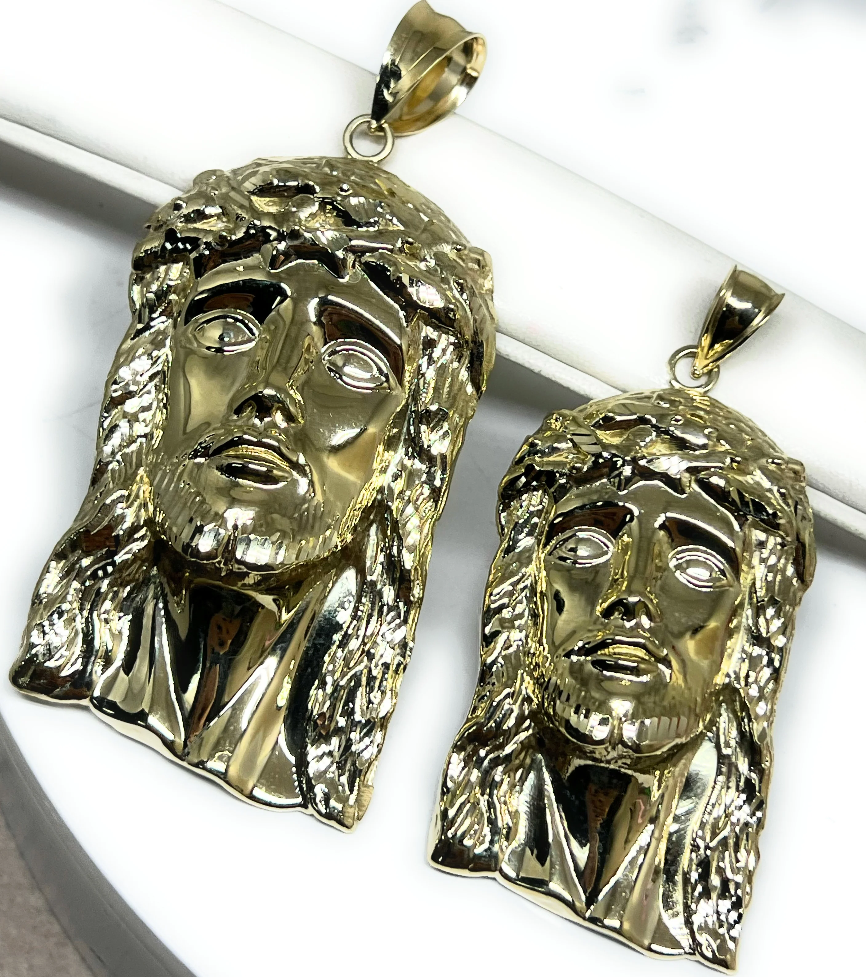 10k Solid Gold Yellow Classic BIG XXL Jesus Face Pendant (17.2g,26.7g) - Image 5