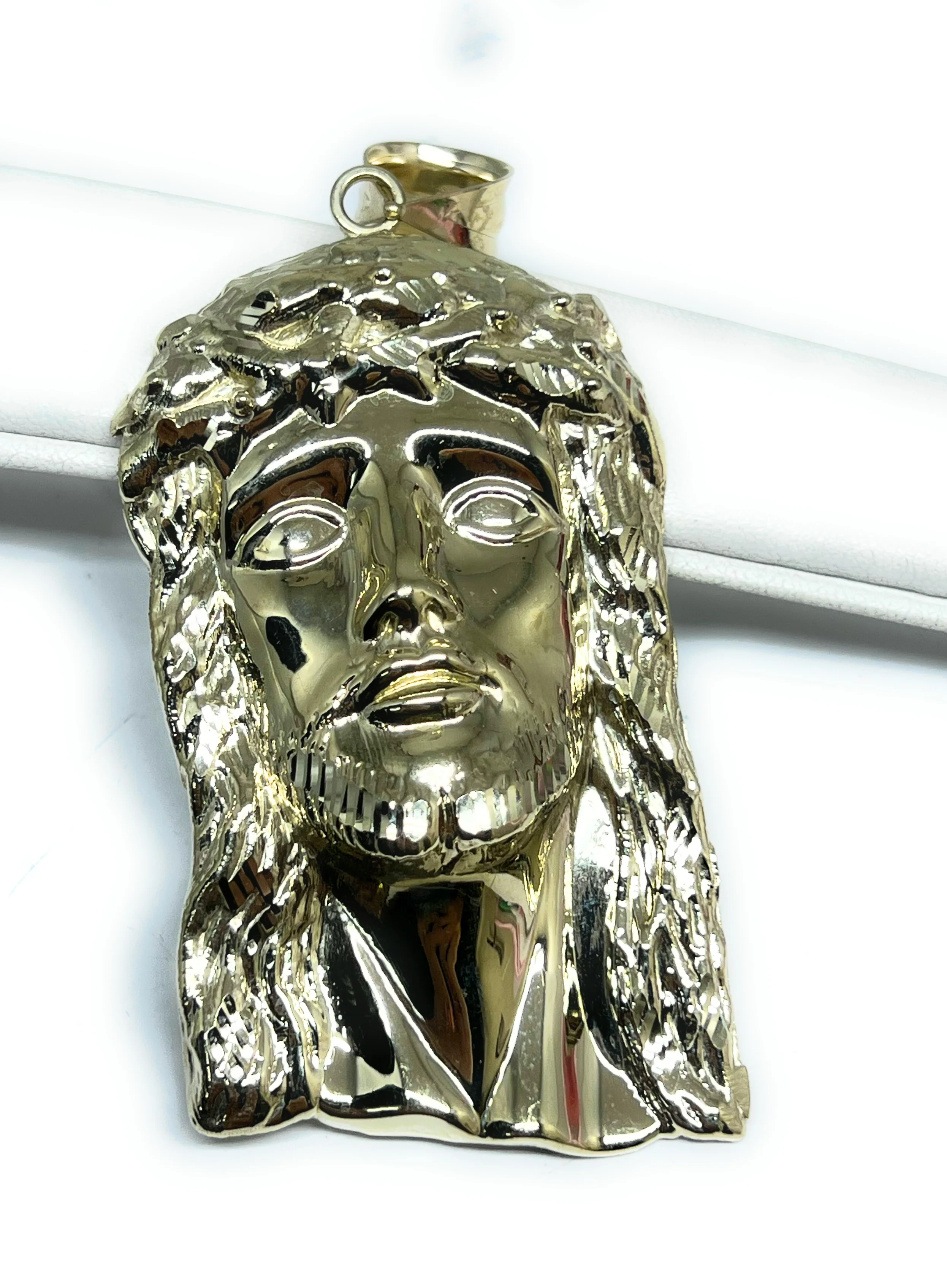 10k Solid Gold Yellow Classic BIG XXL Jesus Face Pendant (17.2g,26.7g) - Image 6