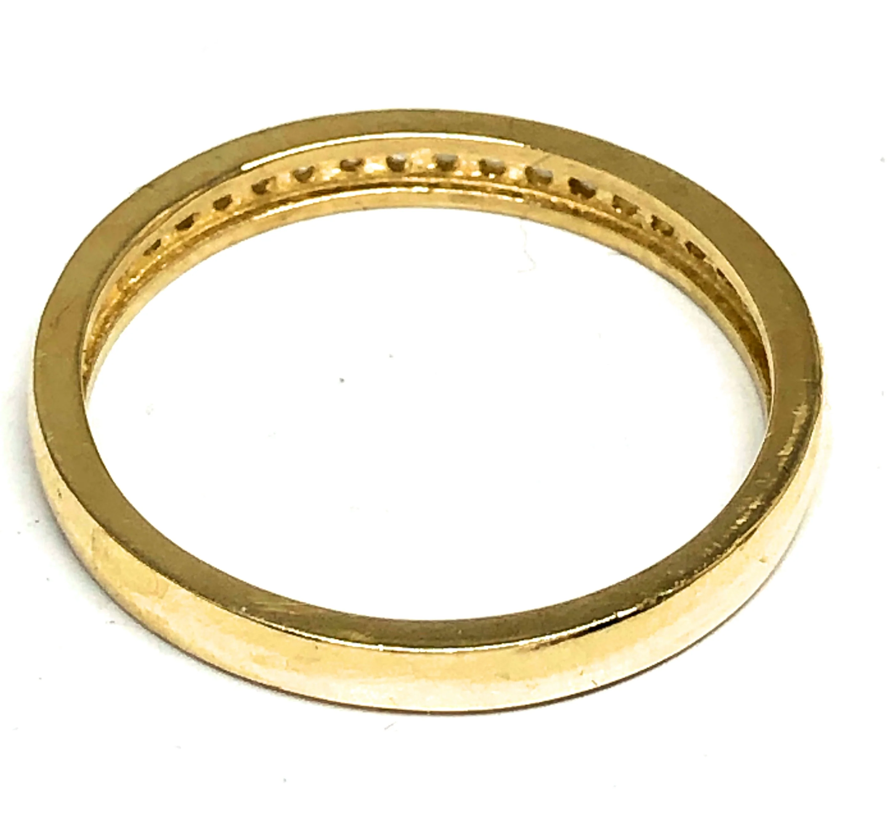 10k Solid Gold Yellow Classic CZ Band Ring 3mm - Image 3