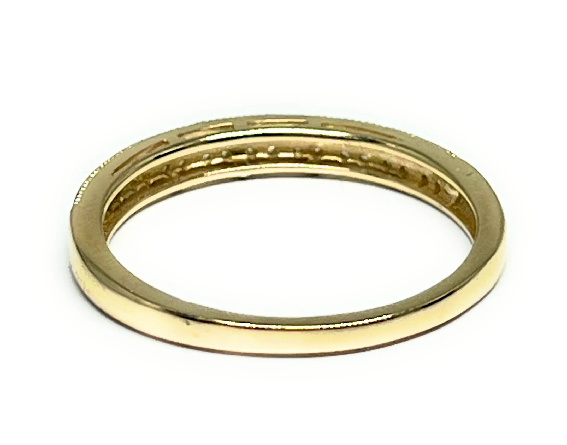 10k Solid Gold Yellow Classic Double Row CZ Band Ring 3mm (FC 255) - Image 3