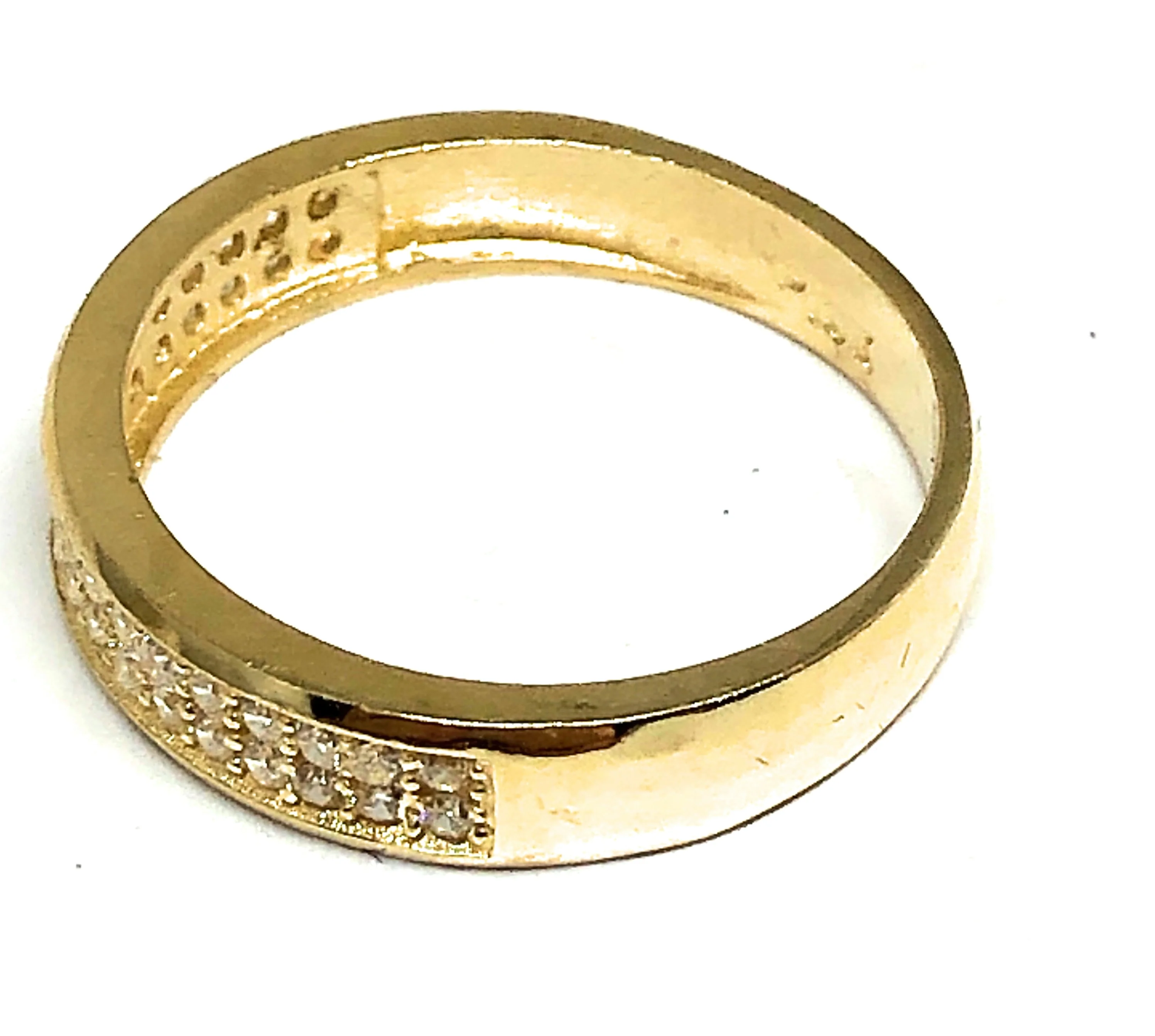 10k Solid Gold Yellow Classic CZ Band Ring 5mm - Image 2