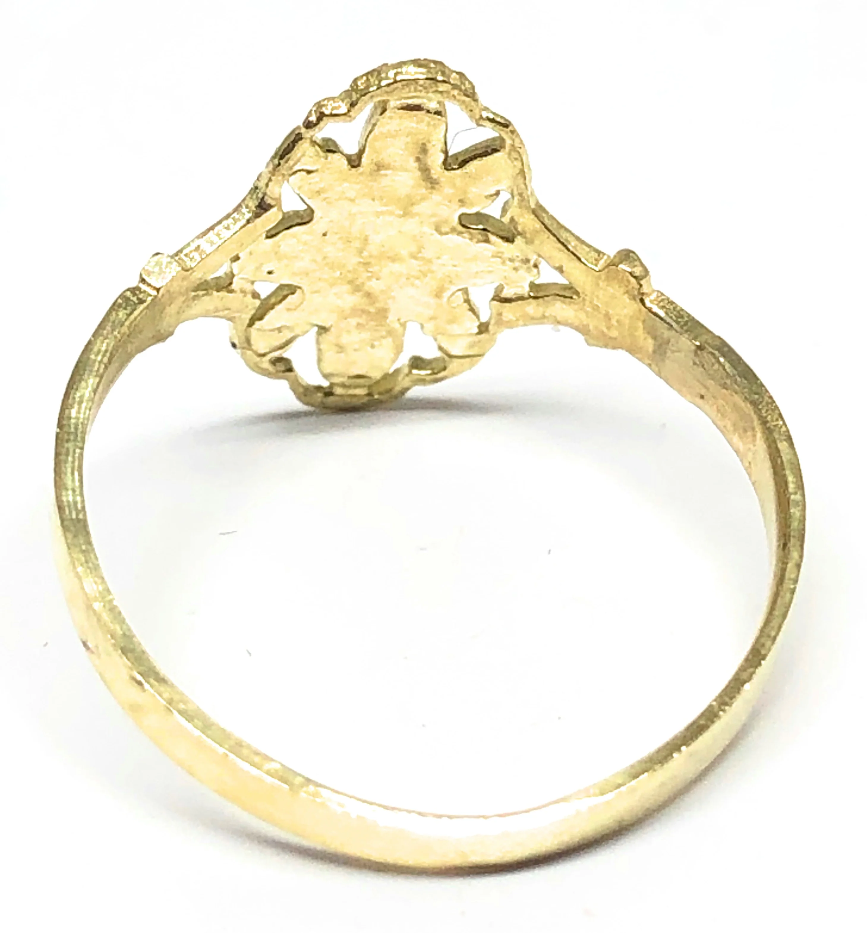 10k Solid Gold Yellow Classic Flower Ring - Image 3