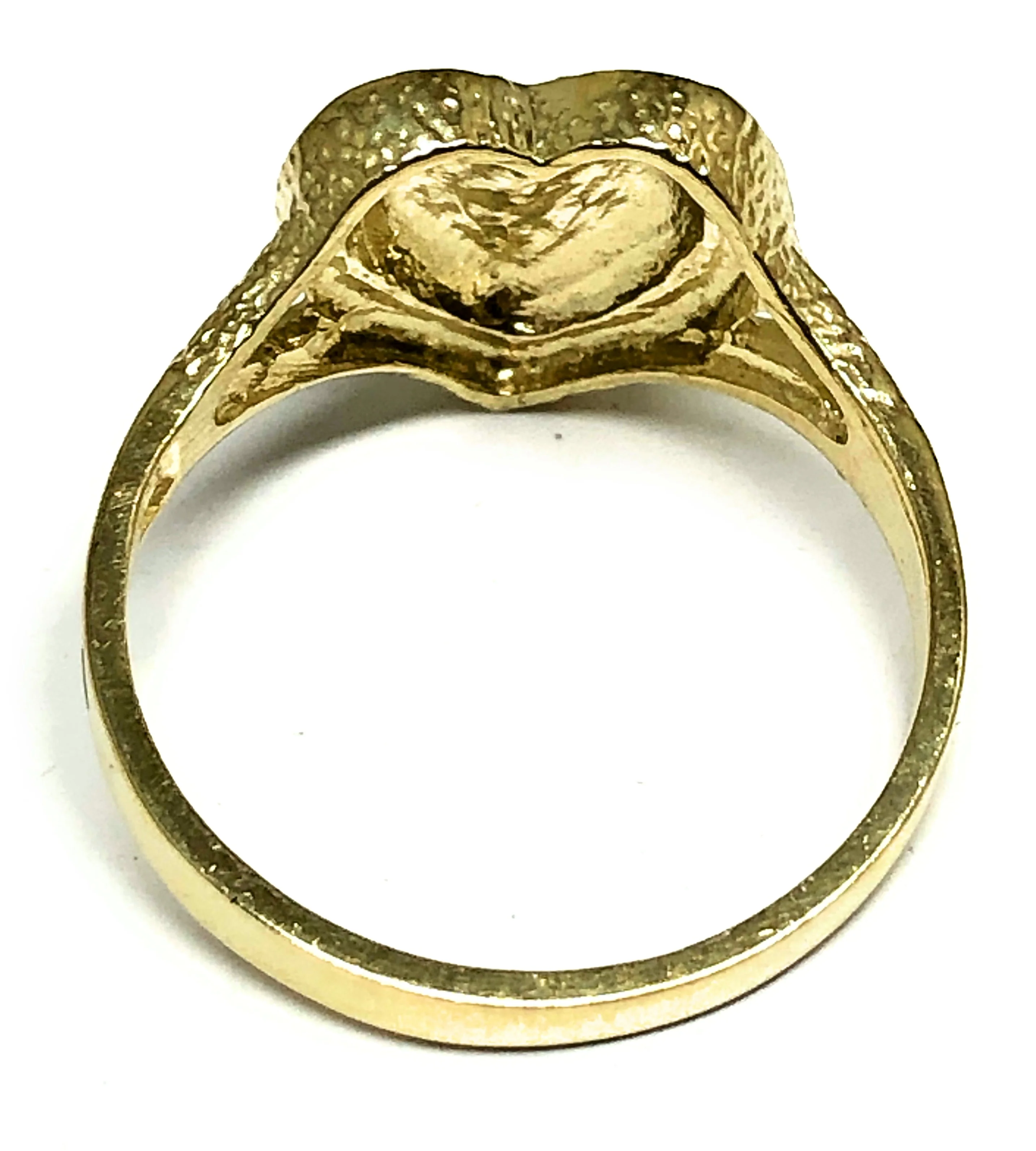 10k Solid Gold Yellow Classic Heart Ring - Image 3
