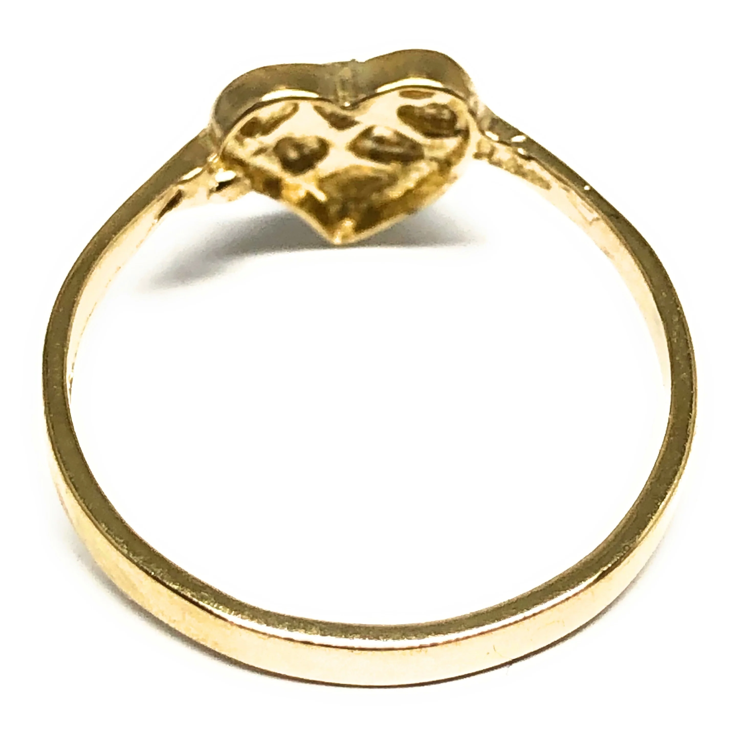 10k Solid Gold Yellow Classic Nugget Heart Ring (SM) - Image 3