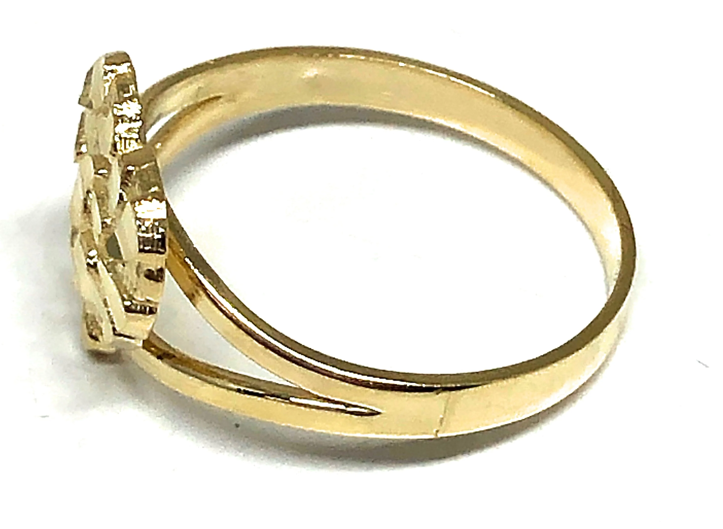 10k Solid Gold Yellow Classic Nugget Heart Ring (SM) - Image 2