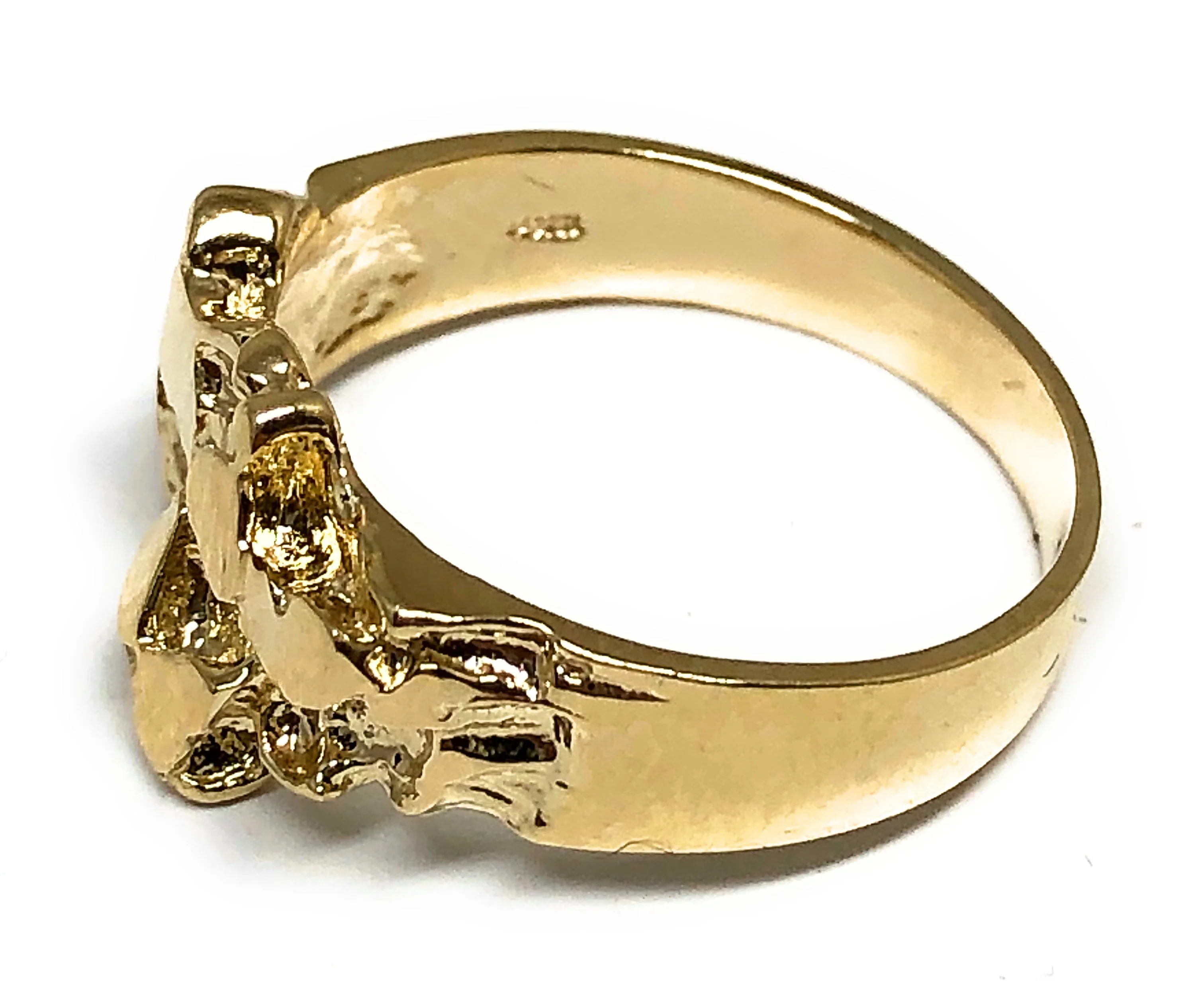 10k Solid Gold Yellow Classic Nugget Ring - Image 2