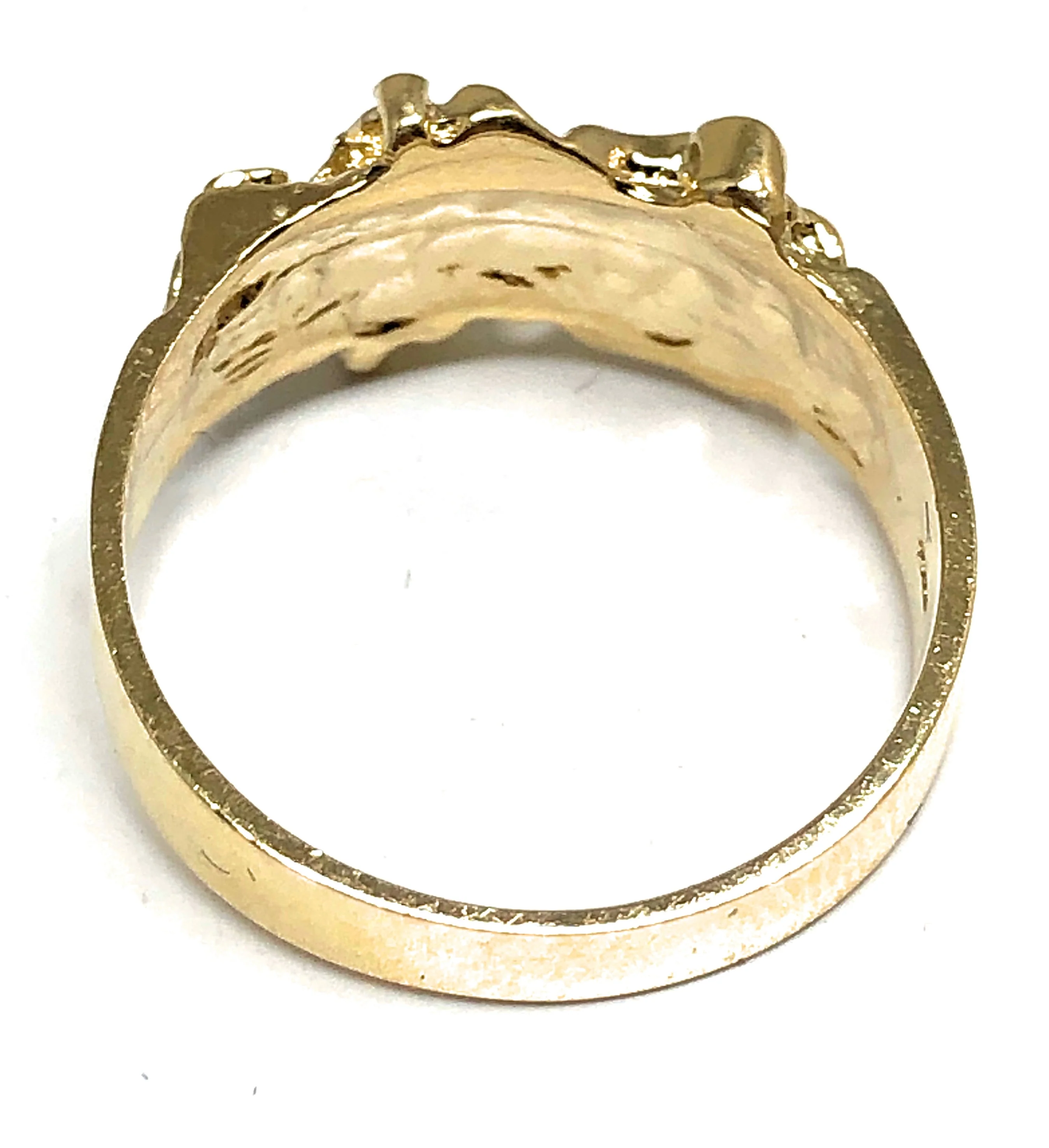 10k Solid Gold Yellow Classic Nugget Ring - Image 3