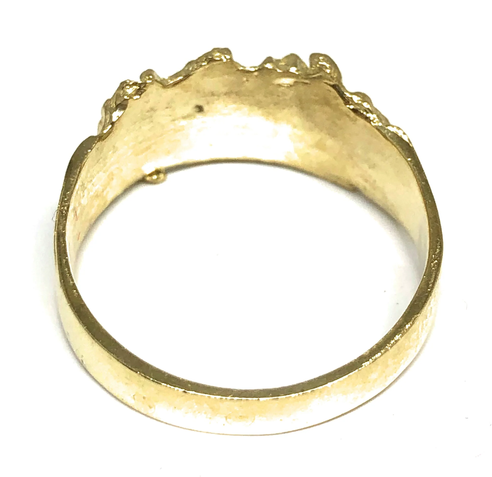 10k Solid Gold Yellow Classic Nugget Ring - Image 3
