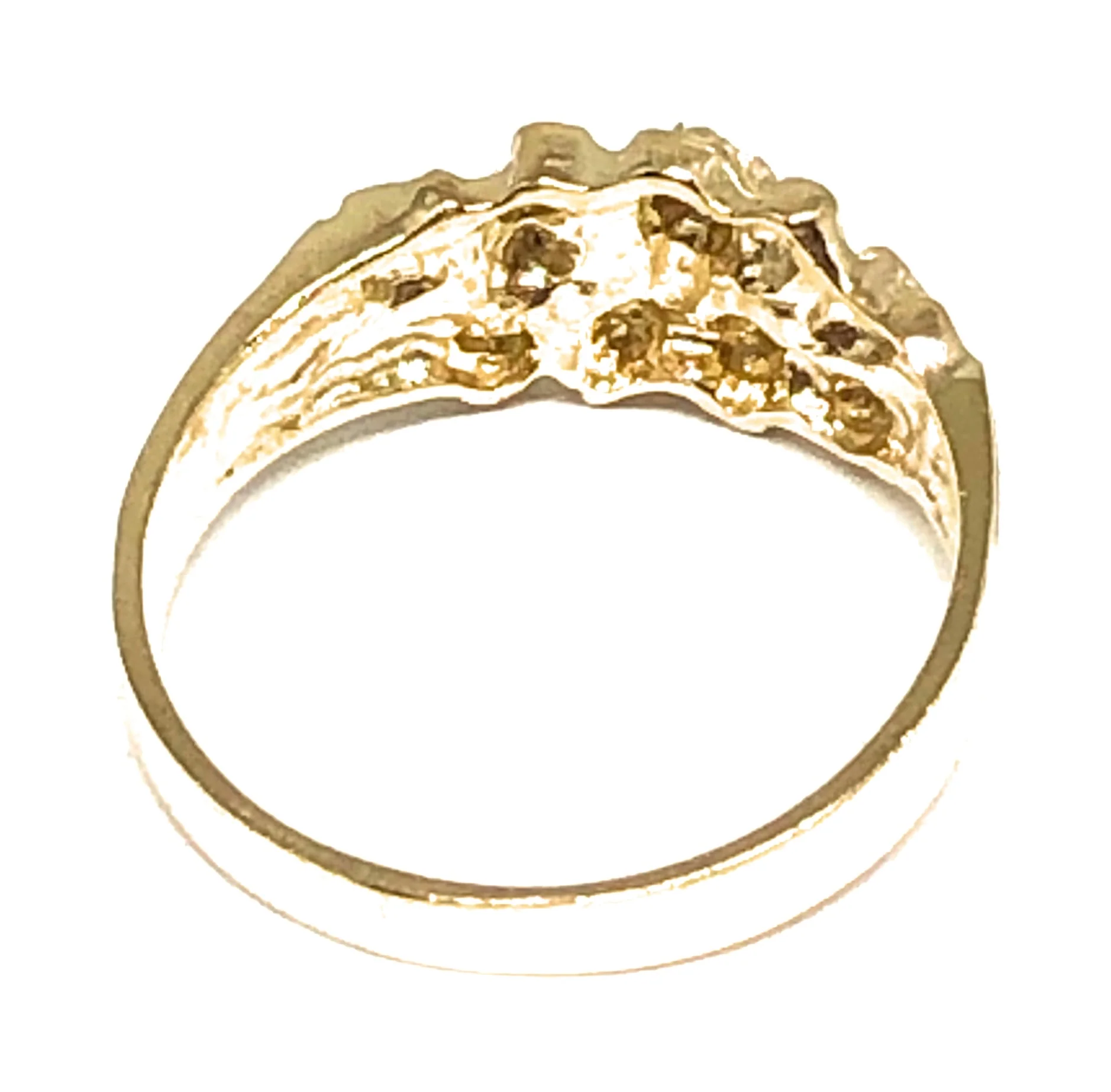 10k Solid Gold Yellow Classic Nugget Ring - Image 3