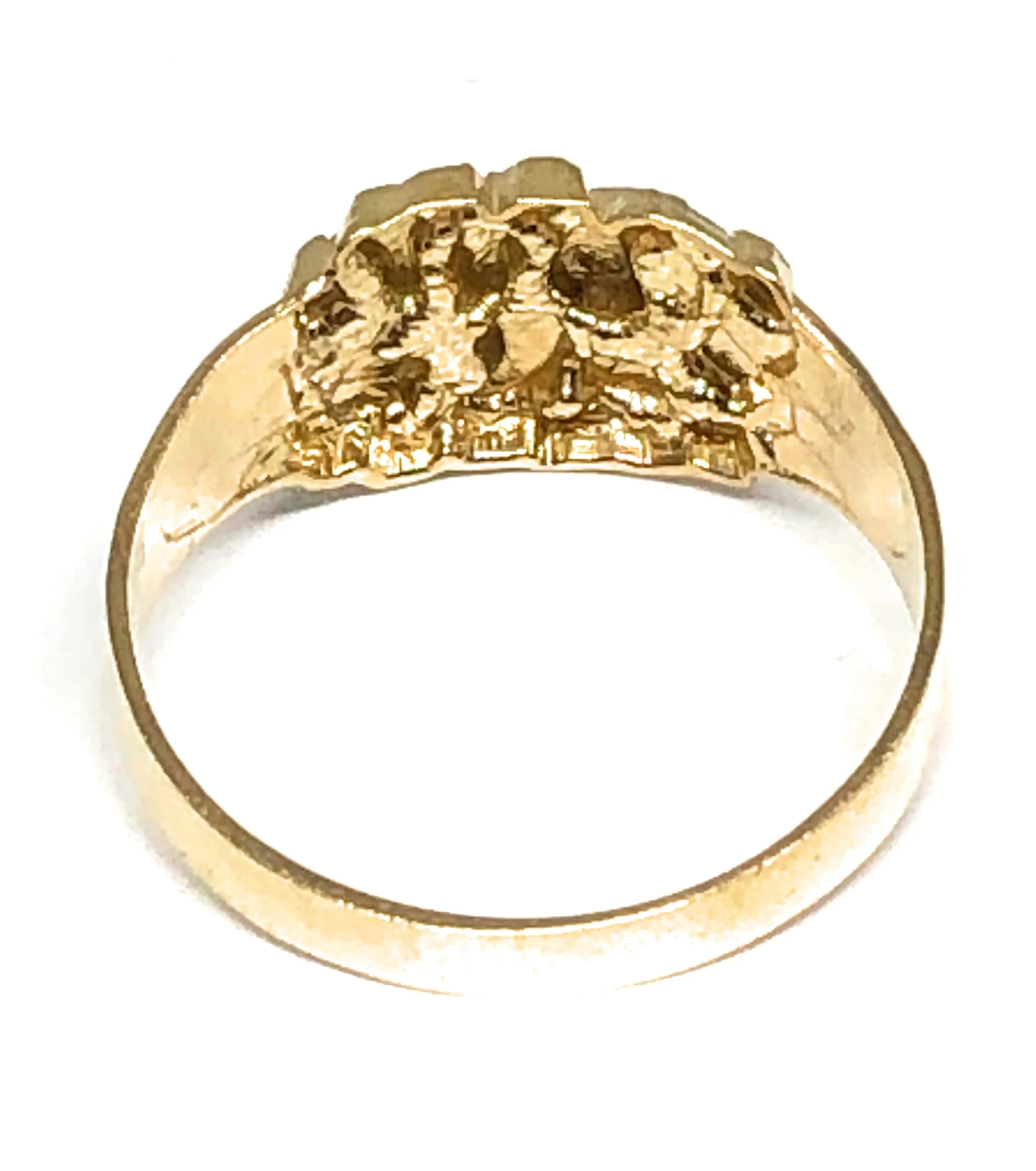 10k Solid Gold Yellow Classic Nugget Ring (MED) - Image 3