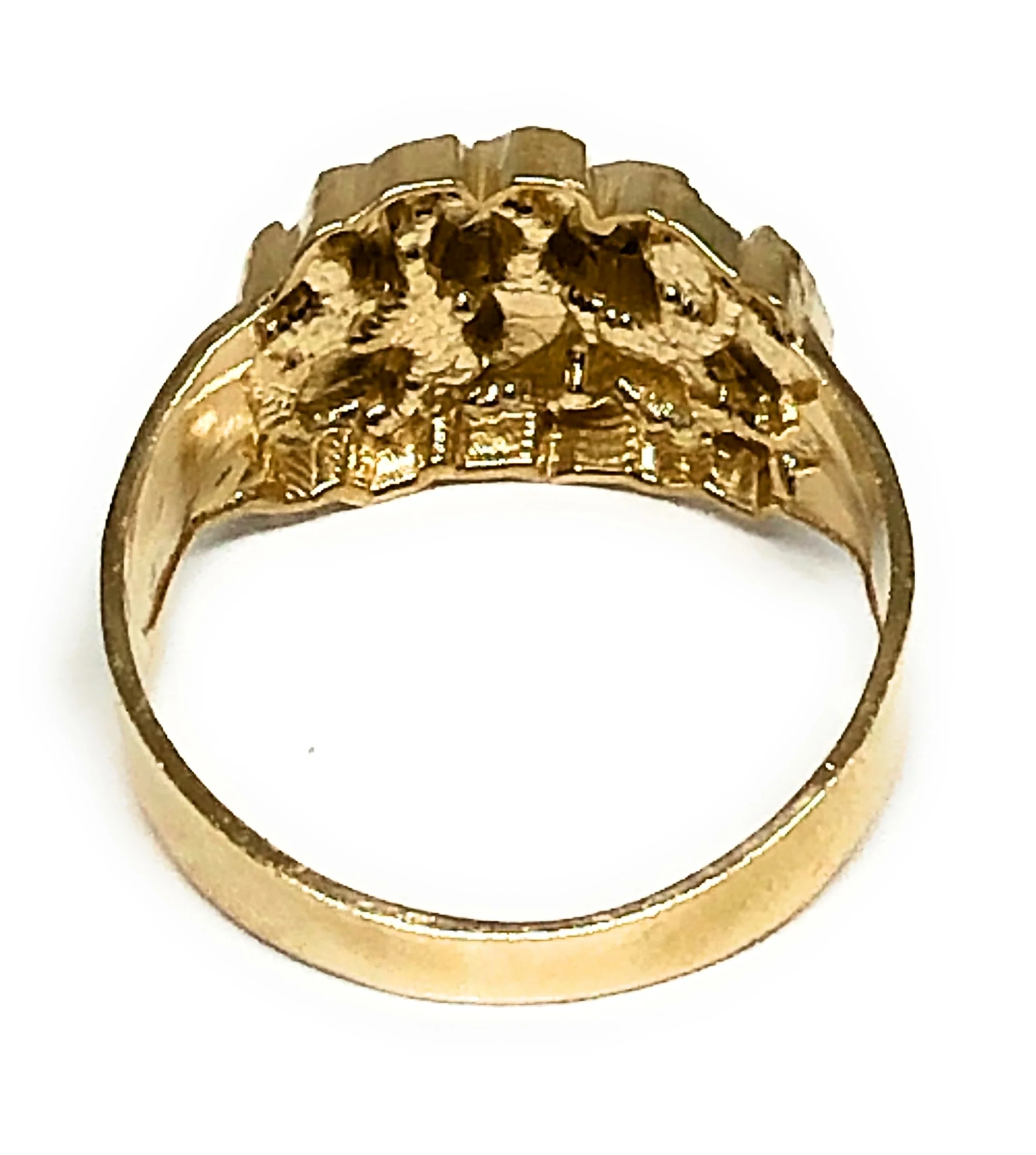 10k Solid Gold Yellow Classic Nugget Ring (LG) - Image 3