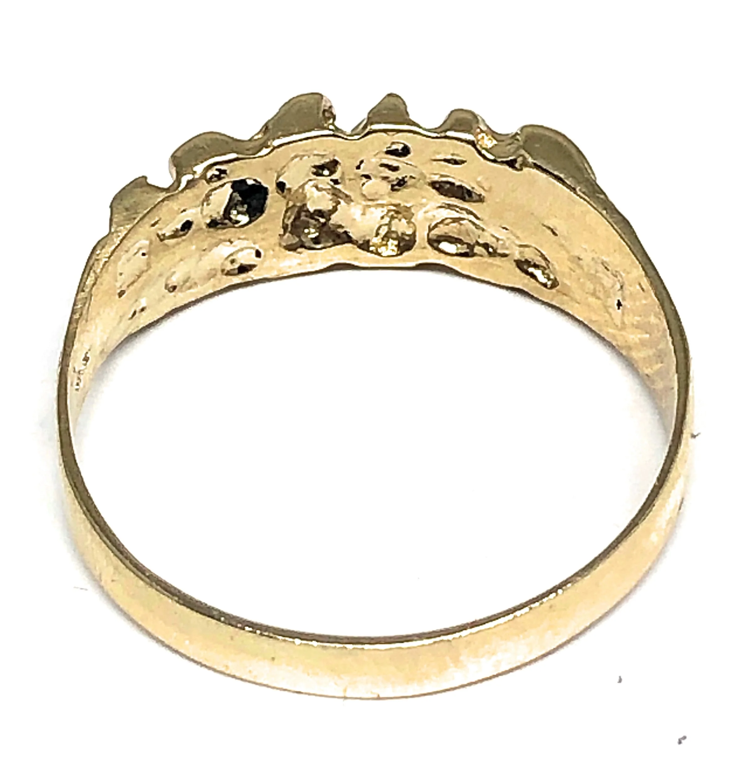 10k Solid Gold Yellow Classic Nugget Ring - Image 3