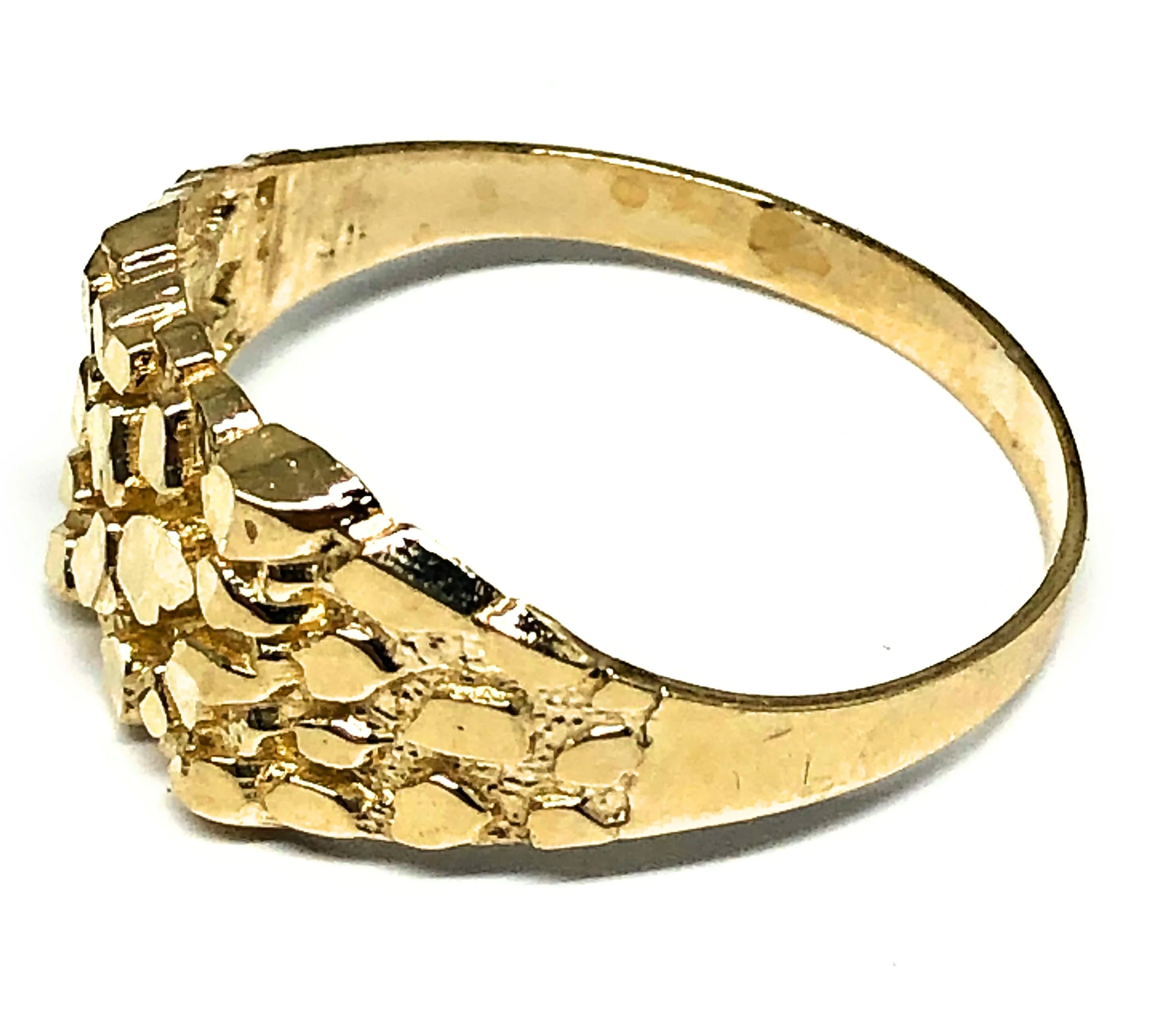 10k Solid Gold Yellow Classic Nugget Ring (MED,LG) - Image 6