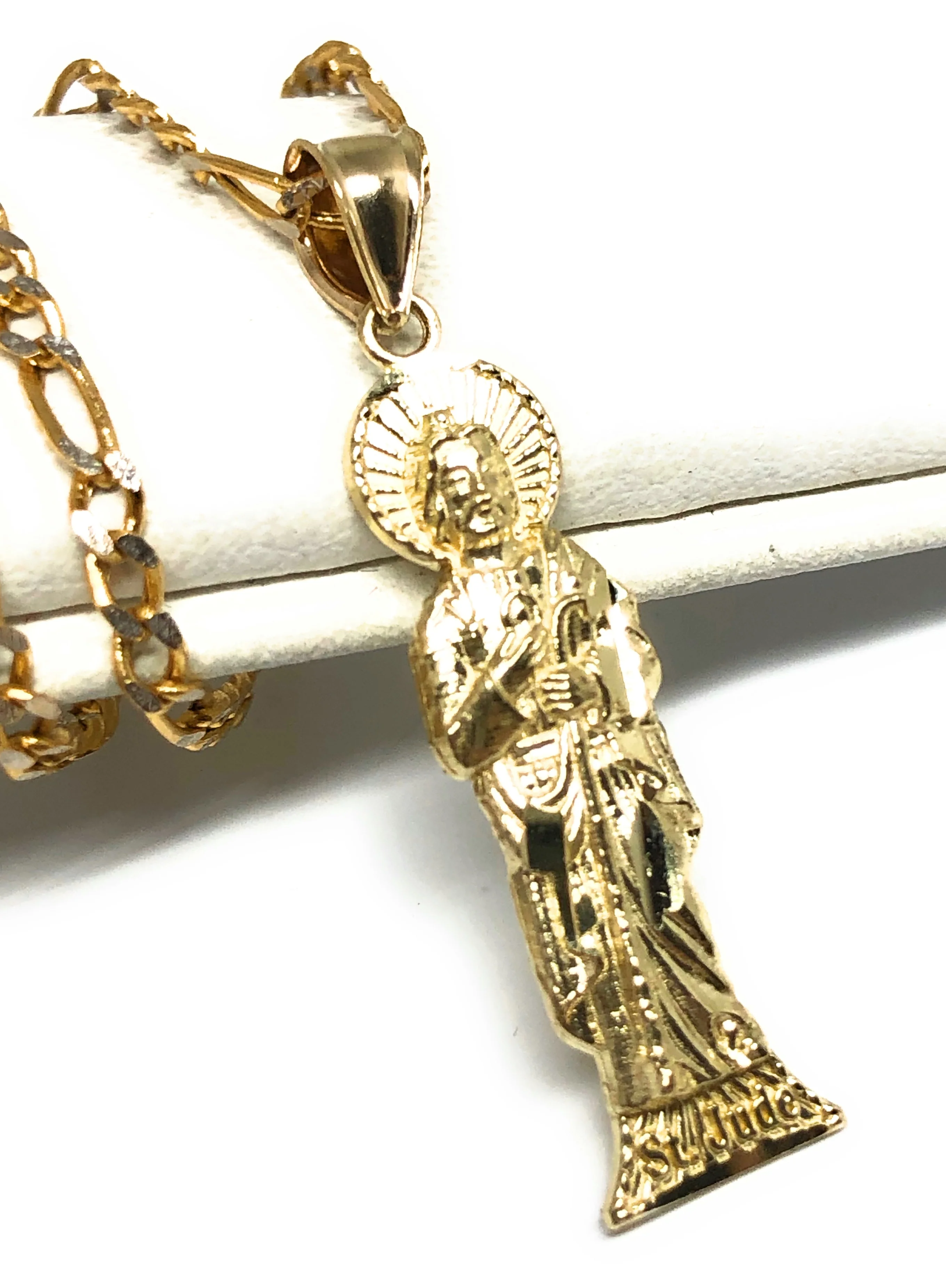 10k Solid Gold Yellow Classic Saan Judas Saaint Jude Pendant - Image 3