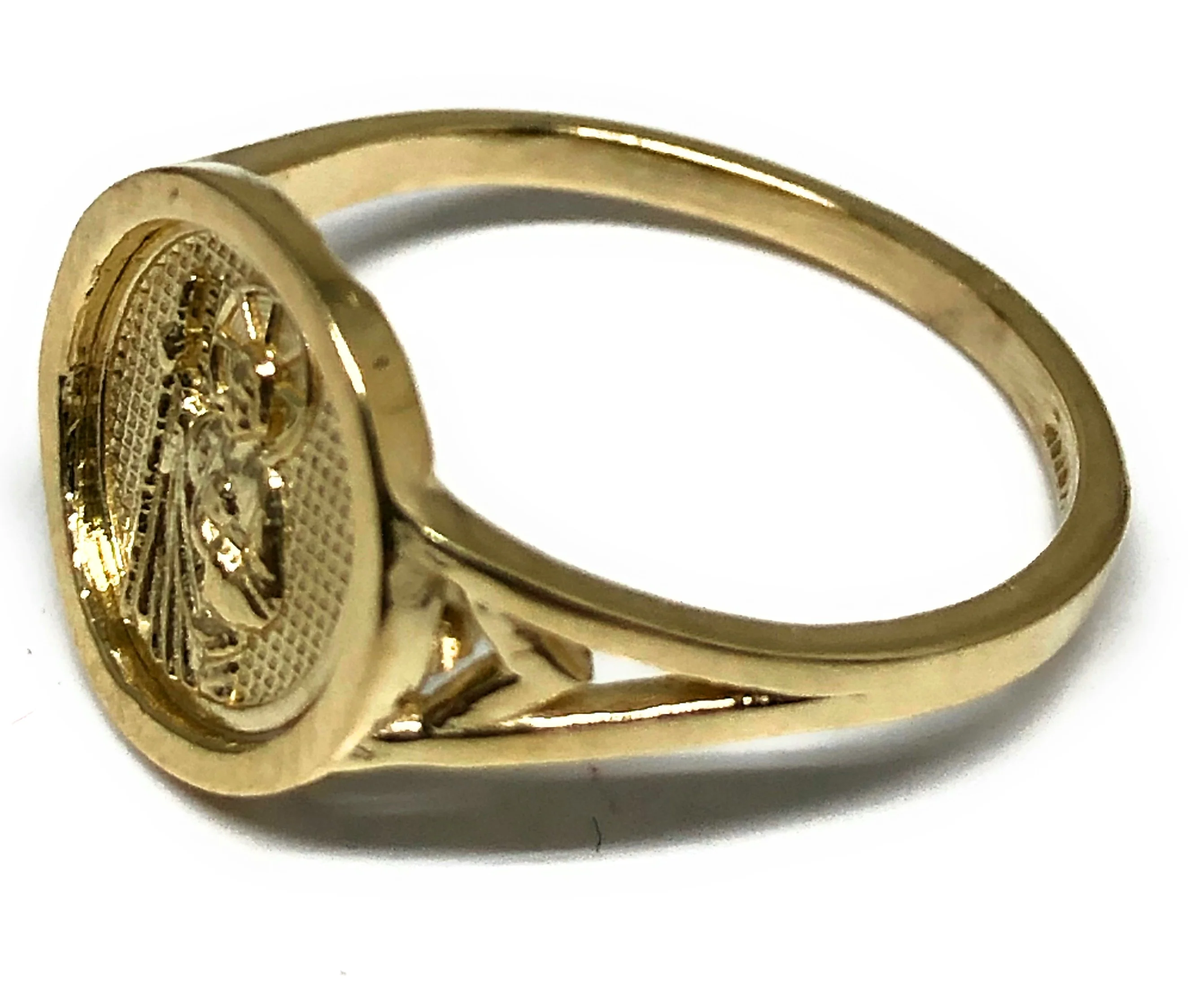 10k Solid Gold Yellow Classic Saan Judas Signet Ring (FC 140) - Image 2