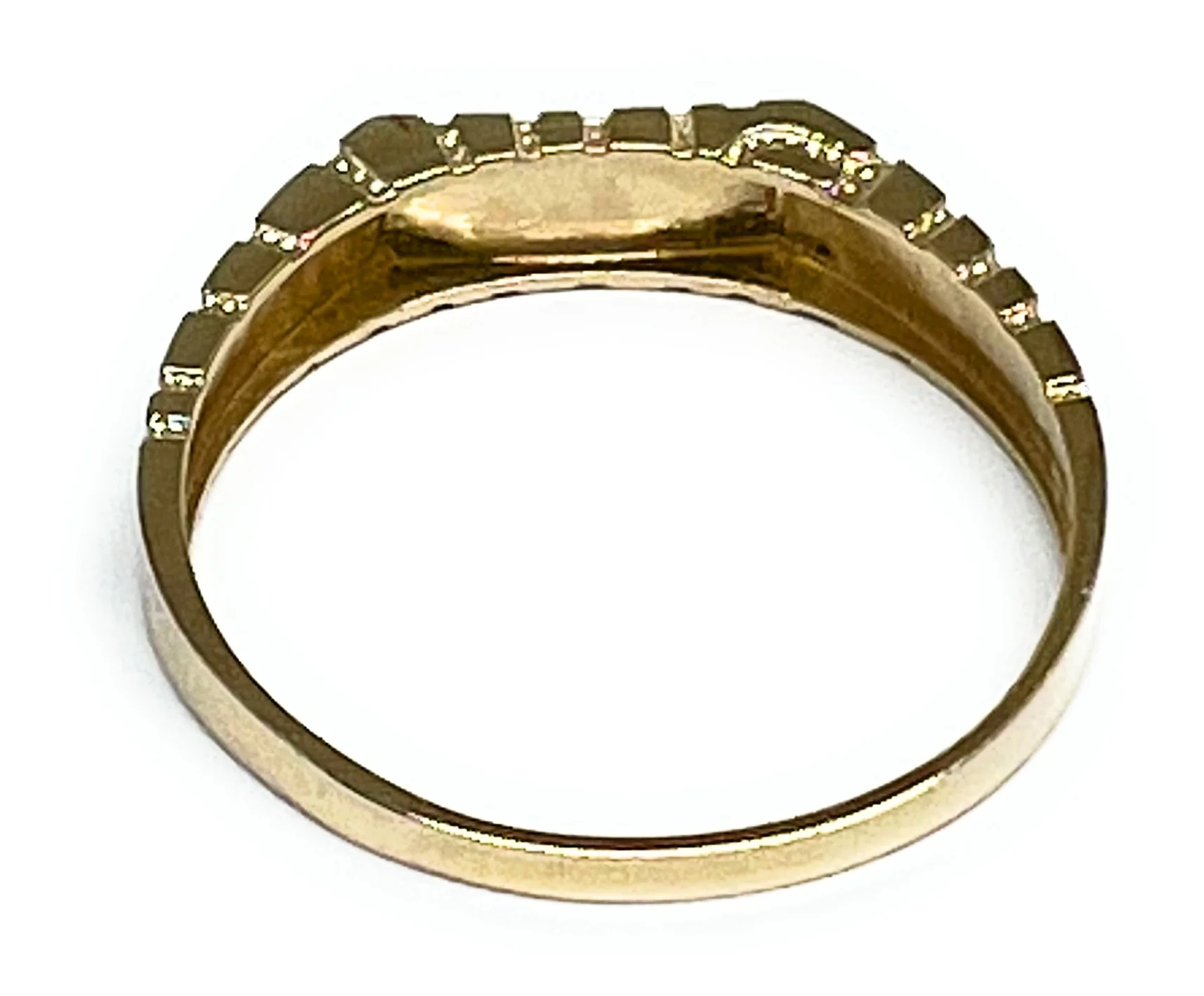 10k Solid Gold Yellow Classic Small Nugget Square Ring (FC 148) - Image 3
