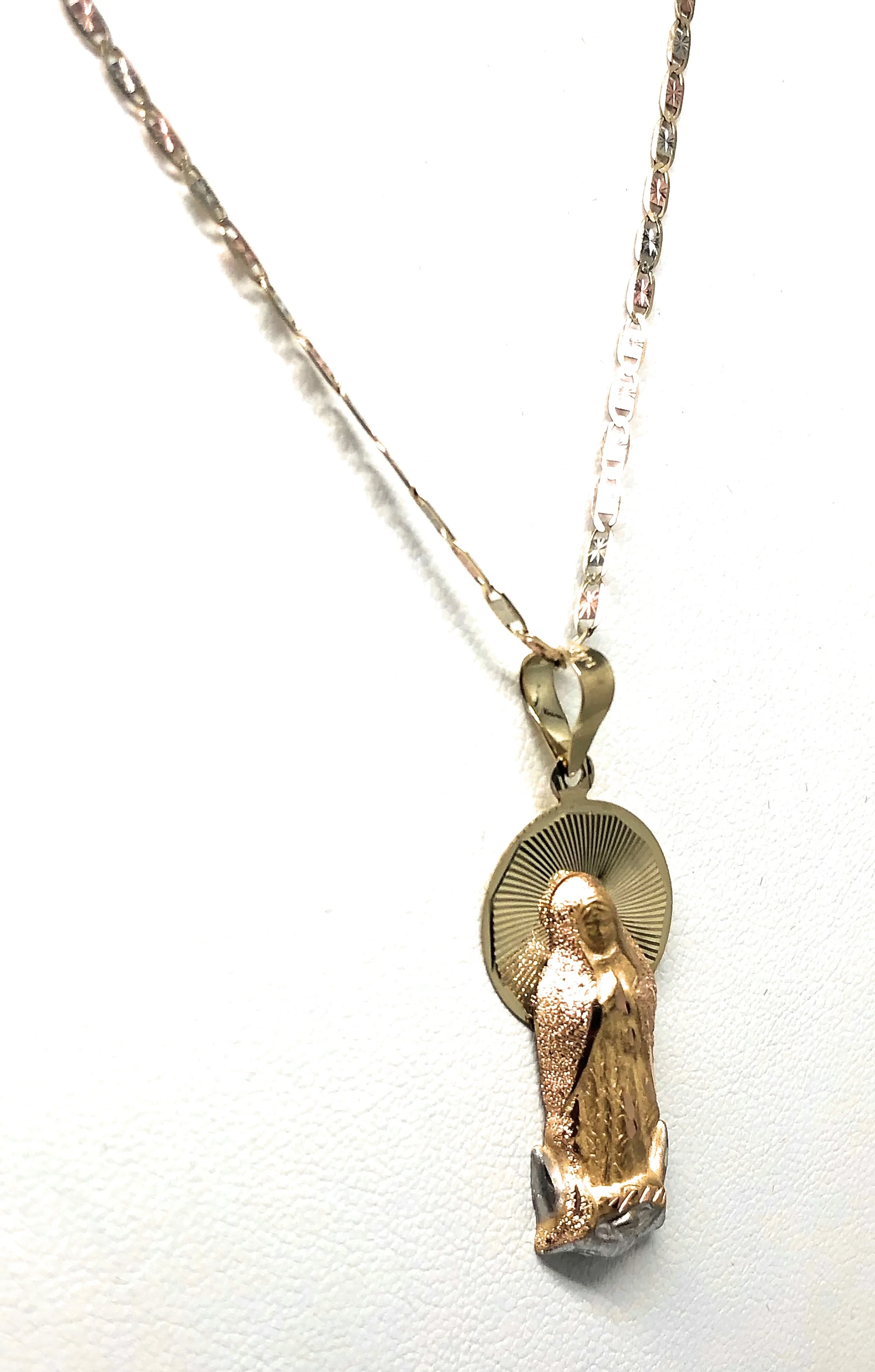 10k Solid Gold Yellow Classic Virrgin Mary Pendant Virrgen Guadalupe W/ Chain Options - Image 6
