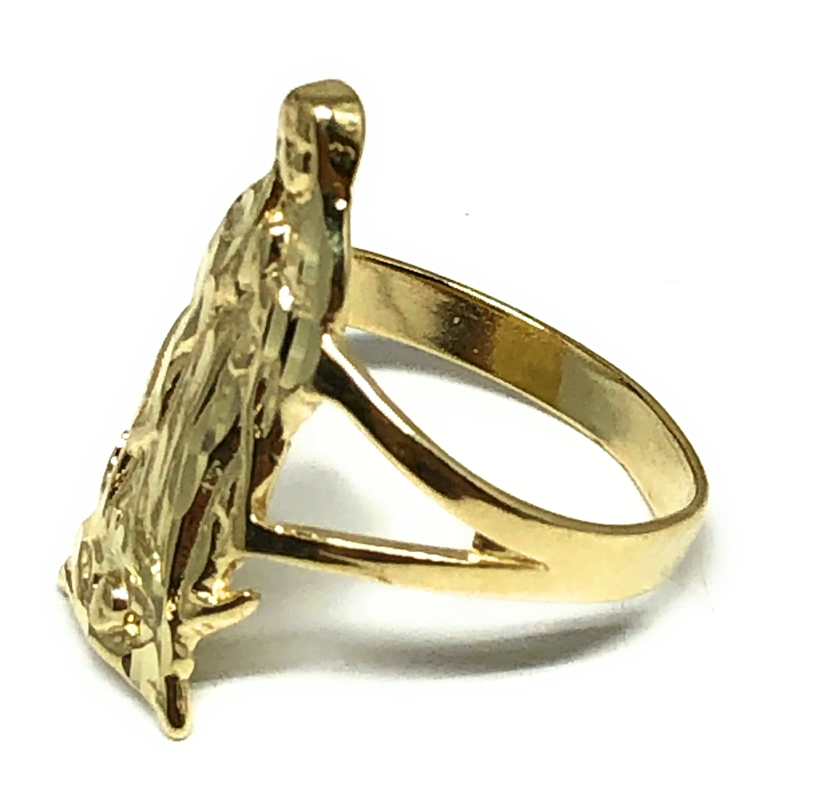 10k Solid Gold Yellow Classic Virrgin Mary Ring - Image 2