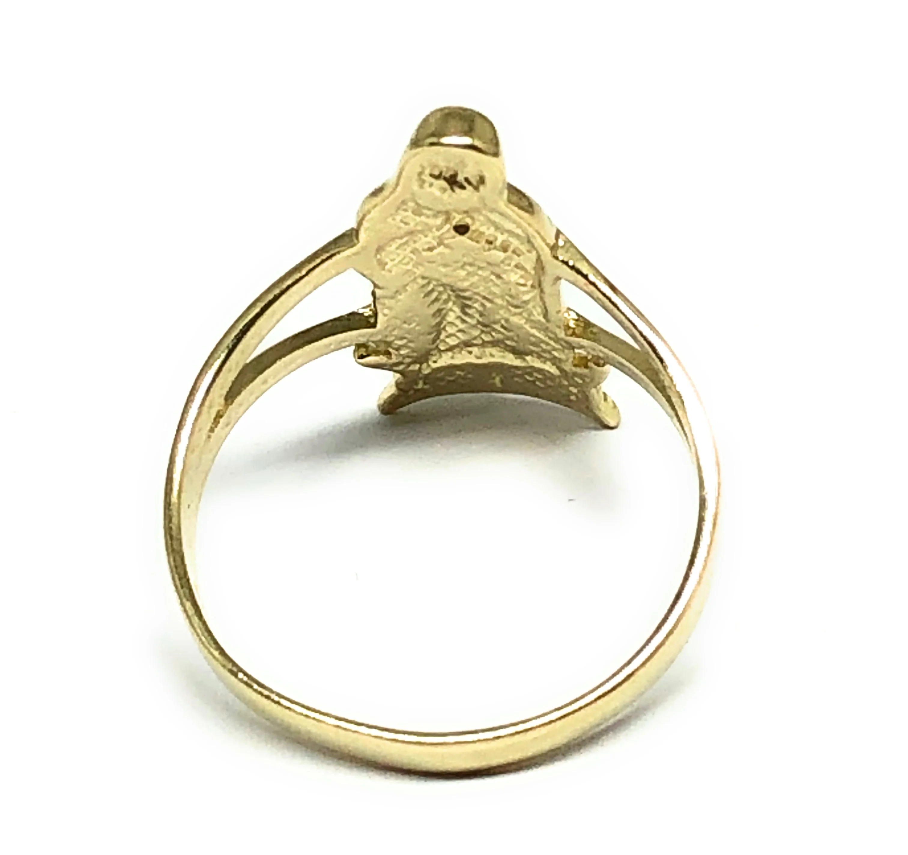 10k Solid Gold Yellow Classic Virrgin Mary Ring - Image 3