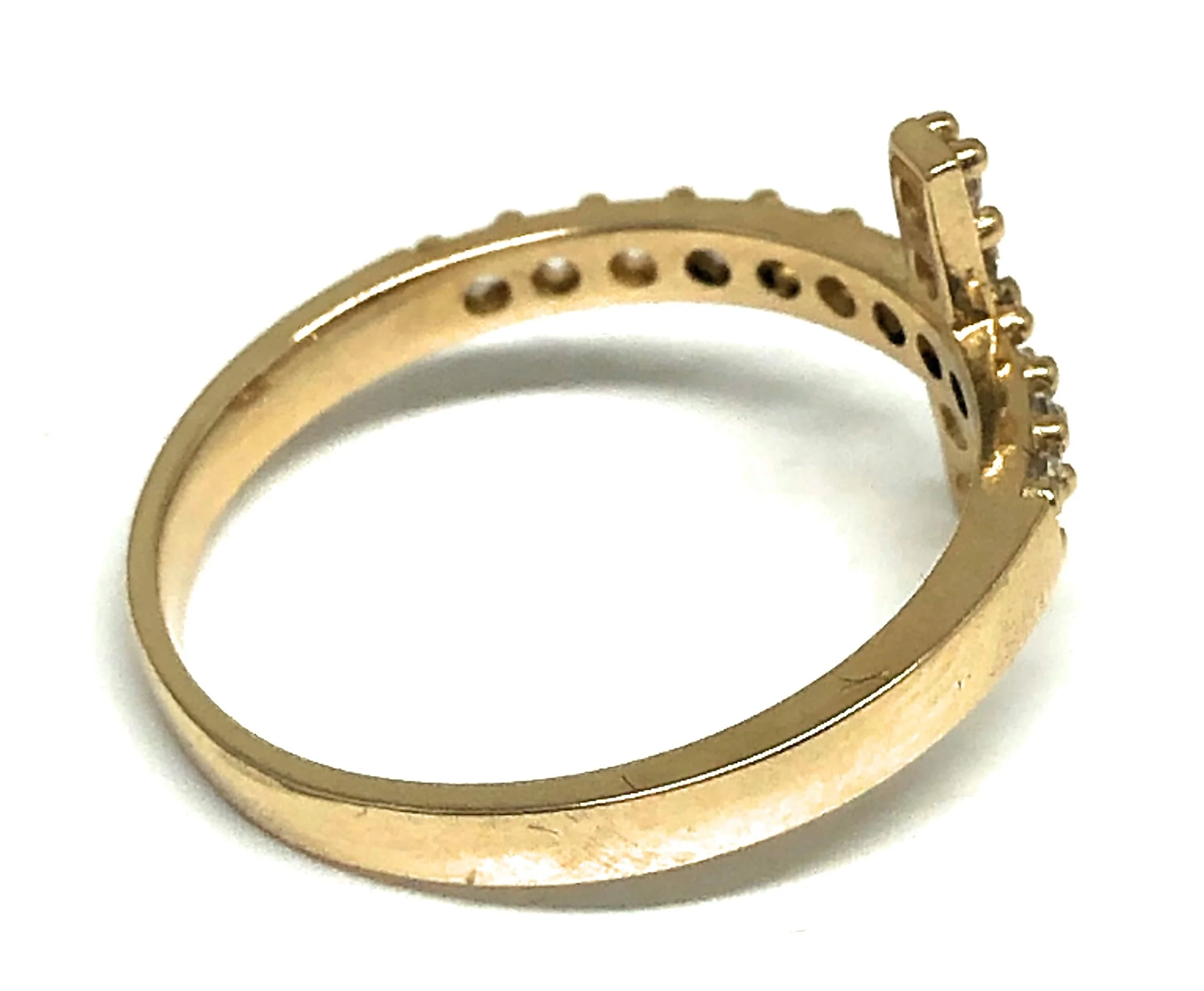 10k Solid Gold Yellow Cross CZ Ring - Image 3