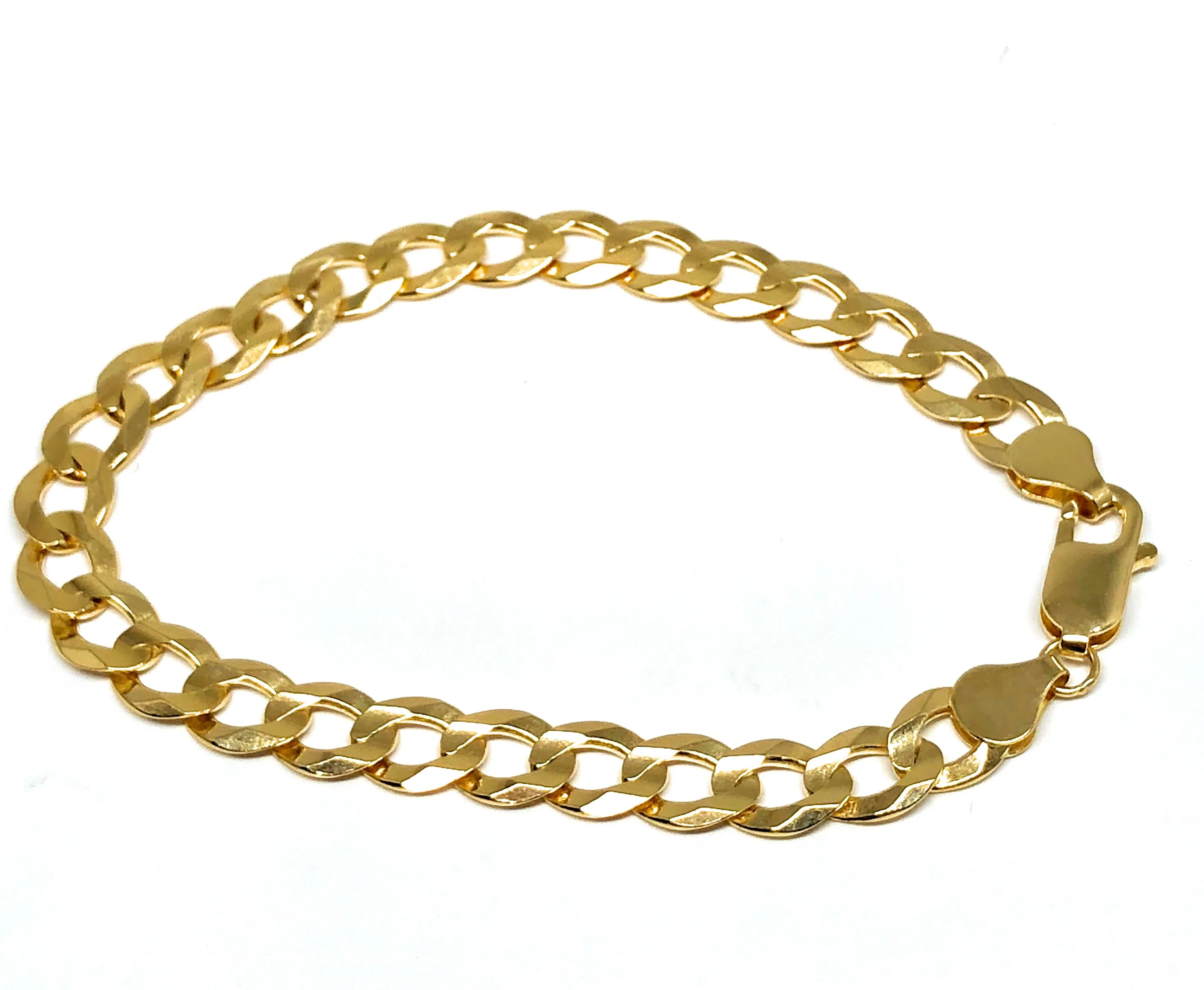 14k Solid Gold Yellow Cuban CURB Link Brracelet 8 inch 8mm Width - Image 5
