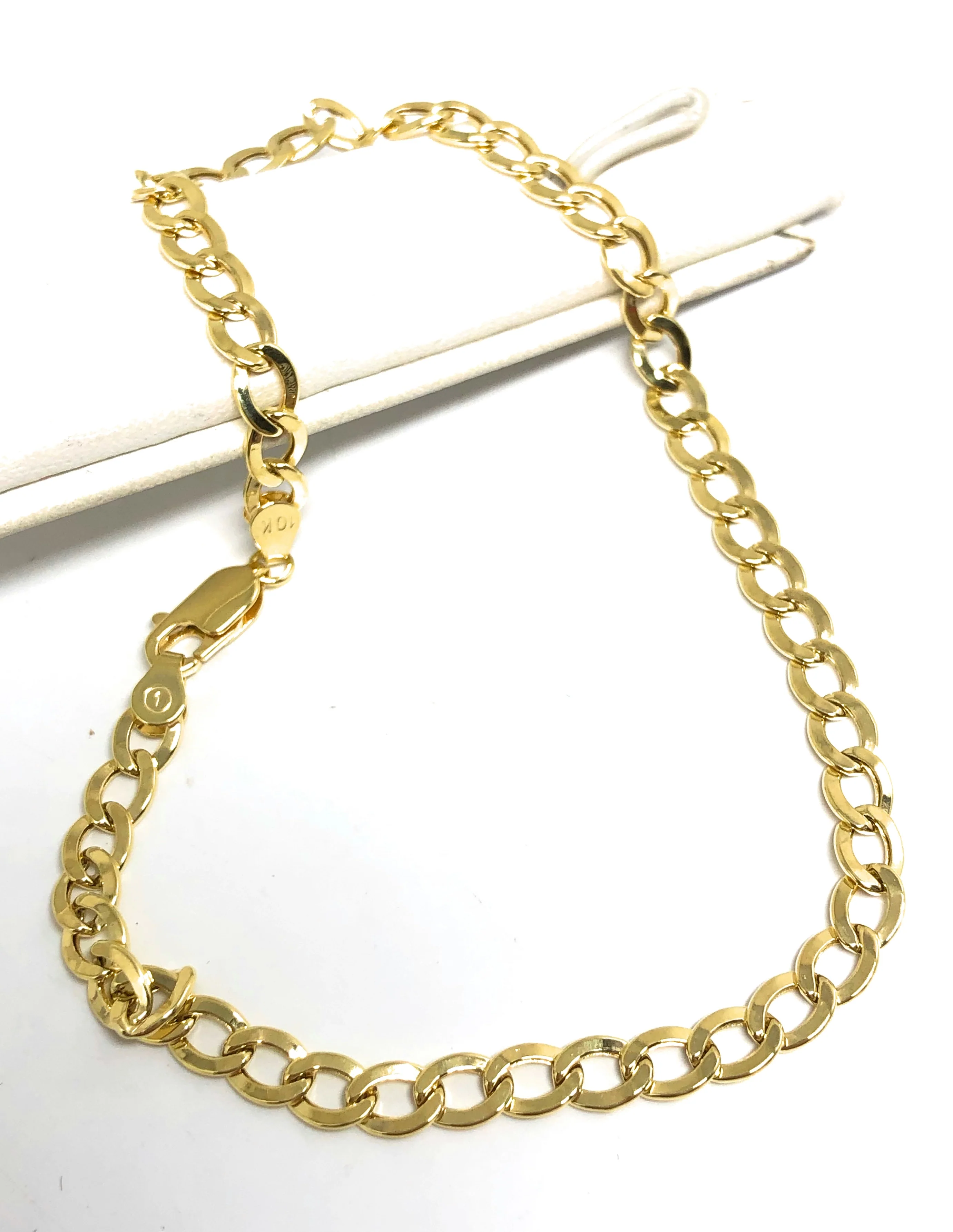 10k Solid Gold Yellow Cuban CURB Link Brracelet (or Anklet) 7-10 inch 4.8mm Width - Image 2