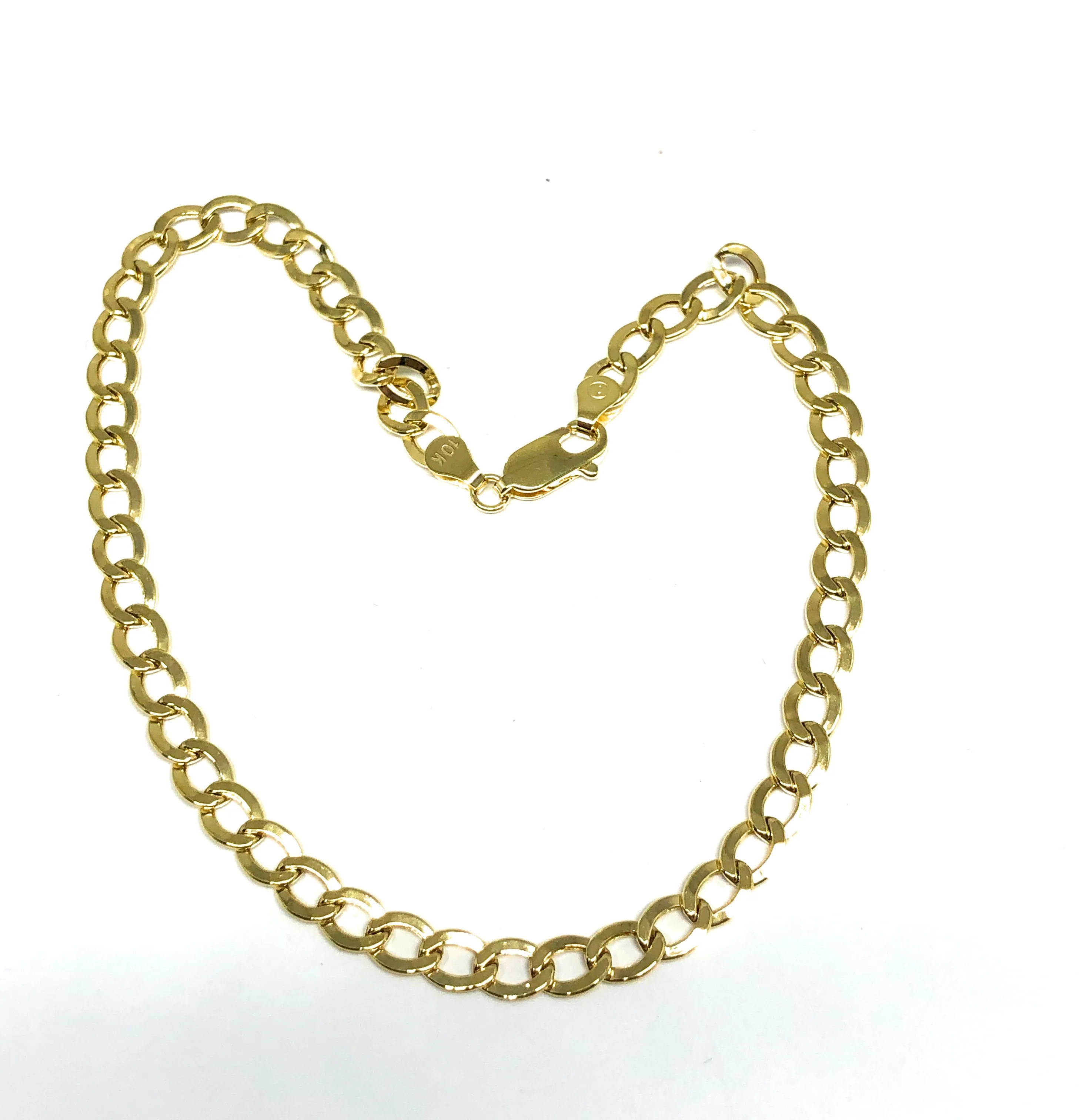 10k Solid Gold Yellow Cuban CURB Link Brracelet (or Anklet) 7-10 inch 4.8mm Width - Image 4