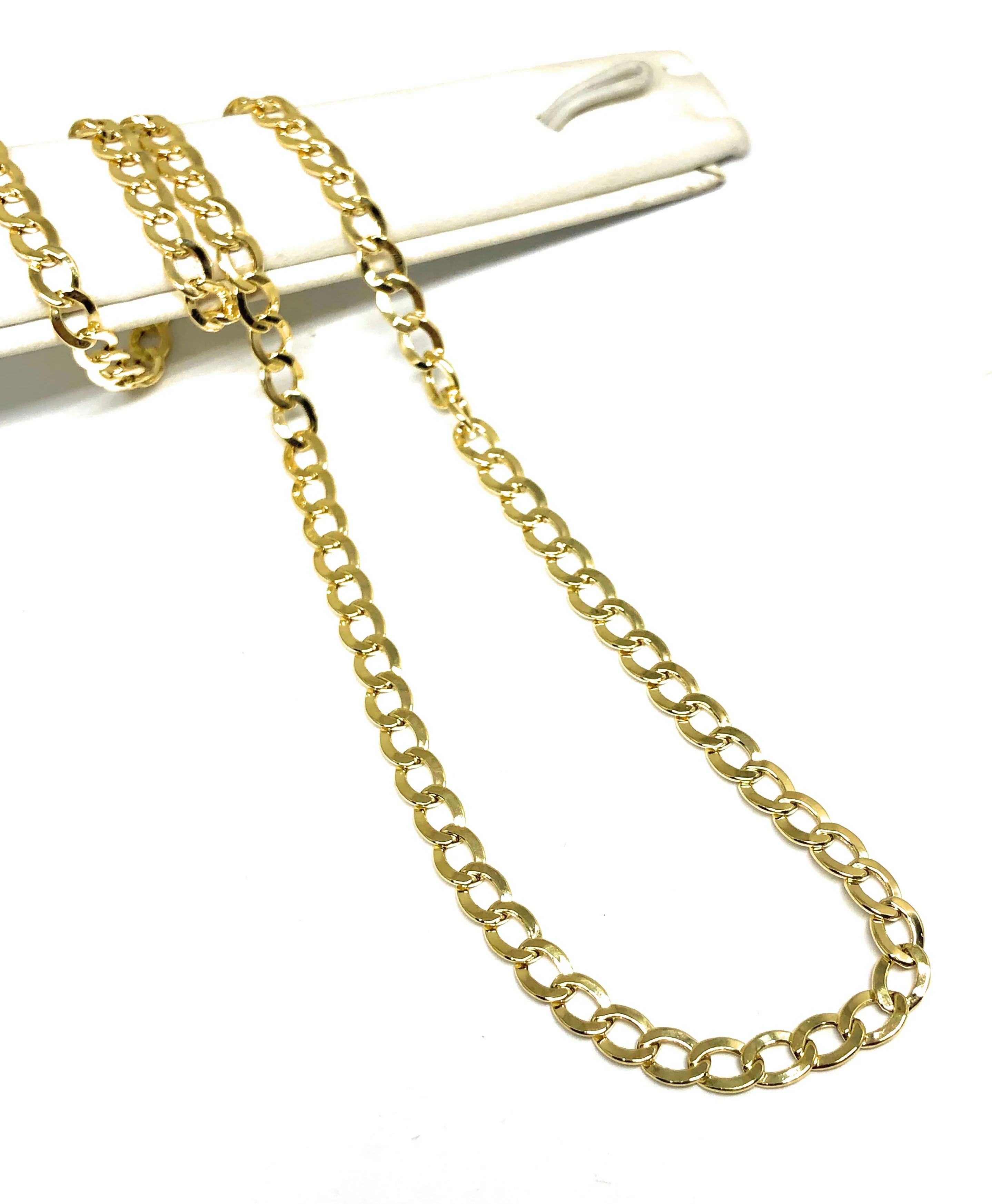 10k Solid Gold Yellow Cuban CURB Link Chain 18-30 inches 4.8-5.3mm (Semi-Hollow Style) - Image 3