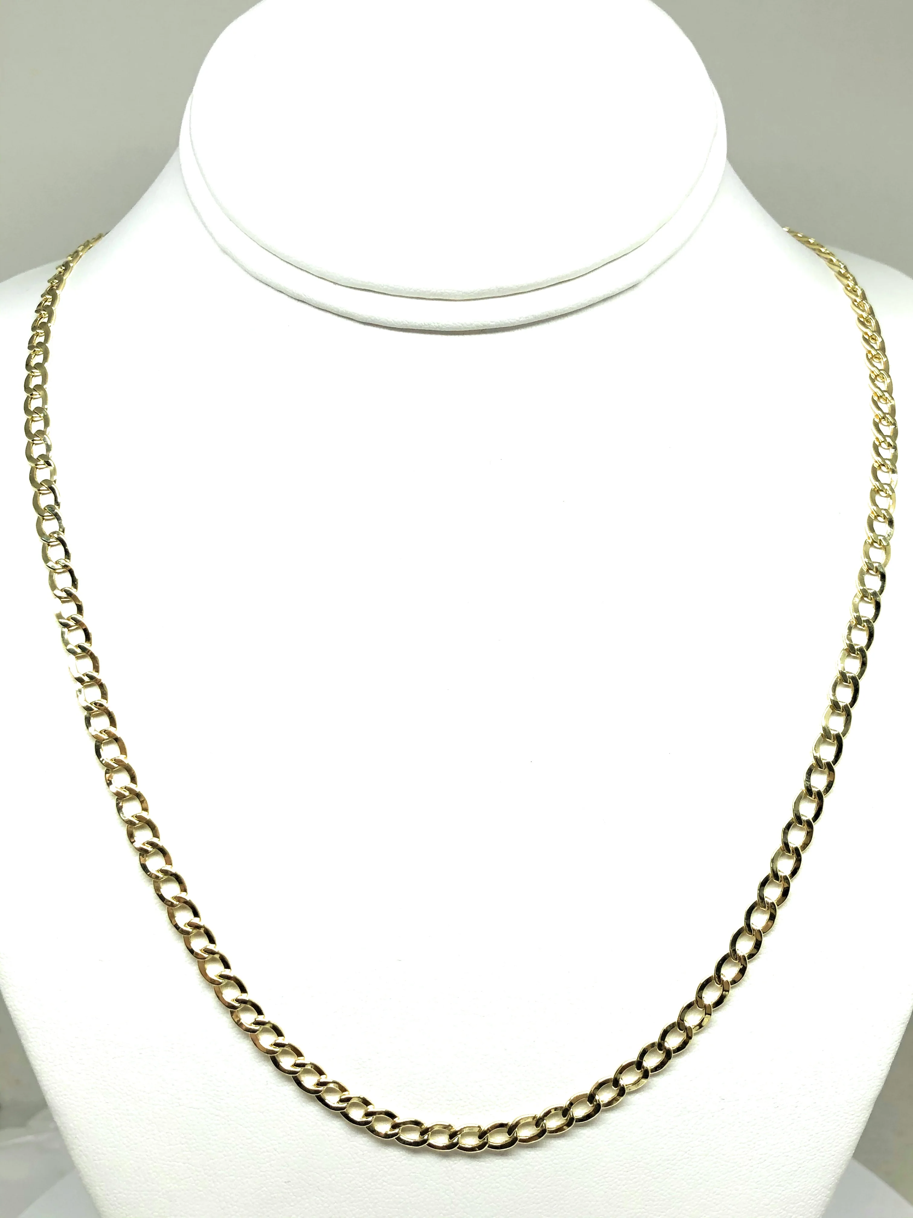 10k Solid Gold Yellow Cuban CURB Link Chain 18-30 inches 4.8-5.3mm (Semi-Hollow Style) - Image 5