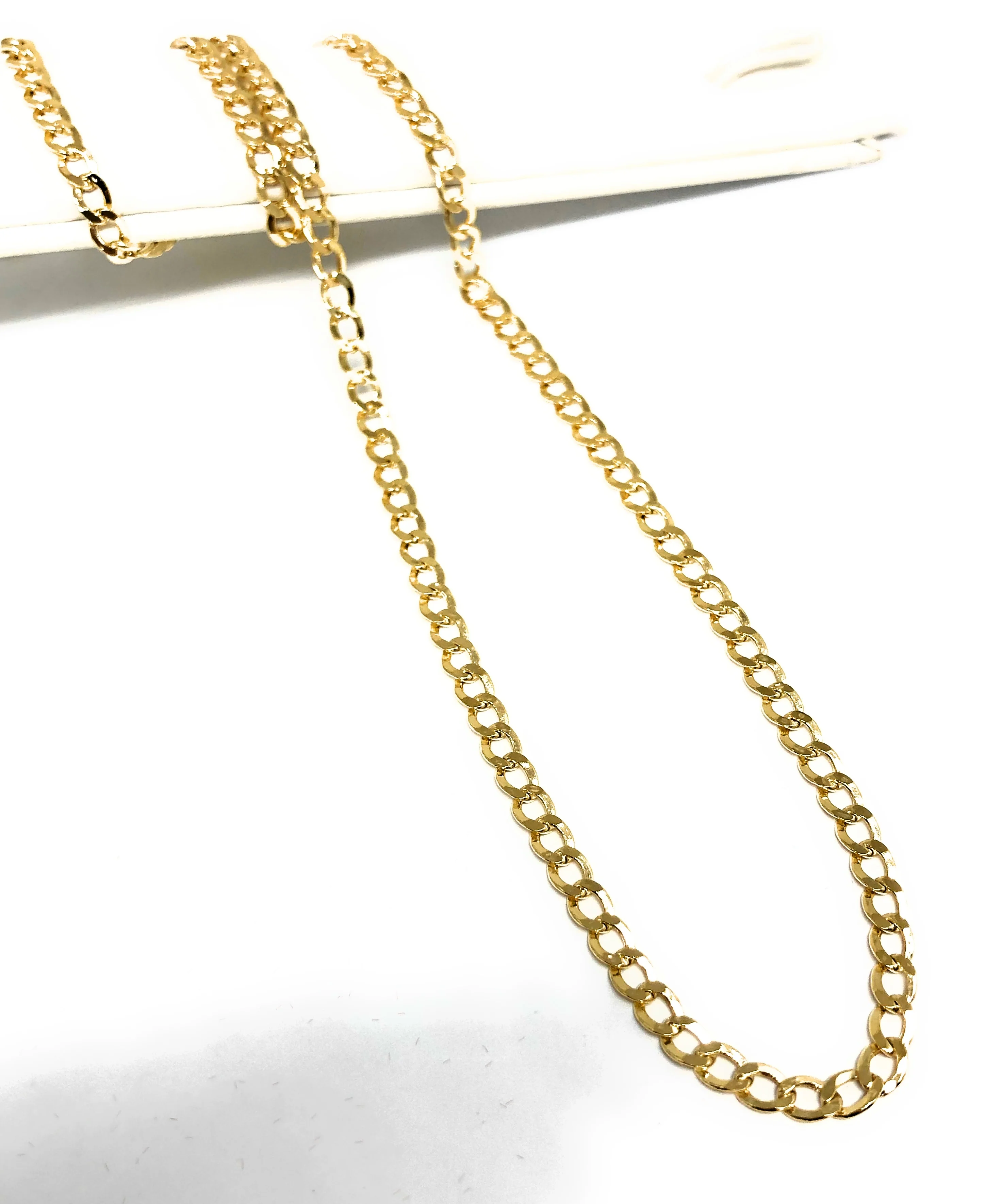 10k Solid Gold Yellow Cuban CURB Link Chain 18-24 inches 3.5mm (Semi-Hollow Style) - Image 10
