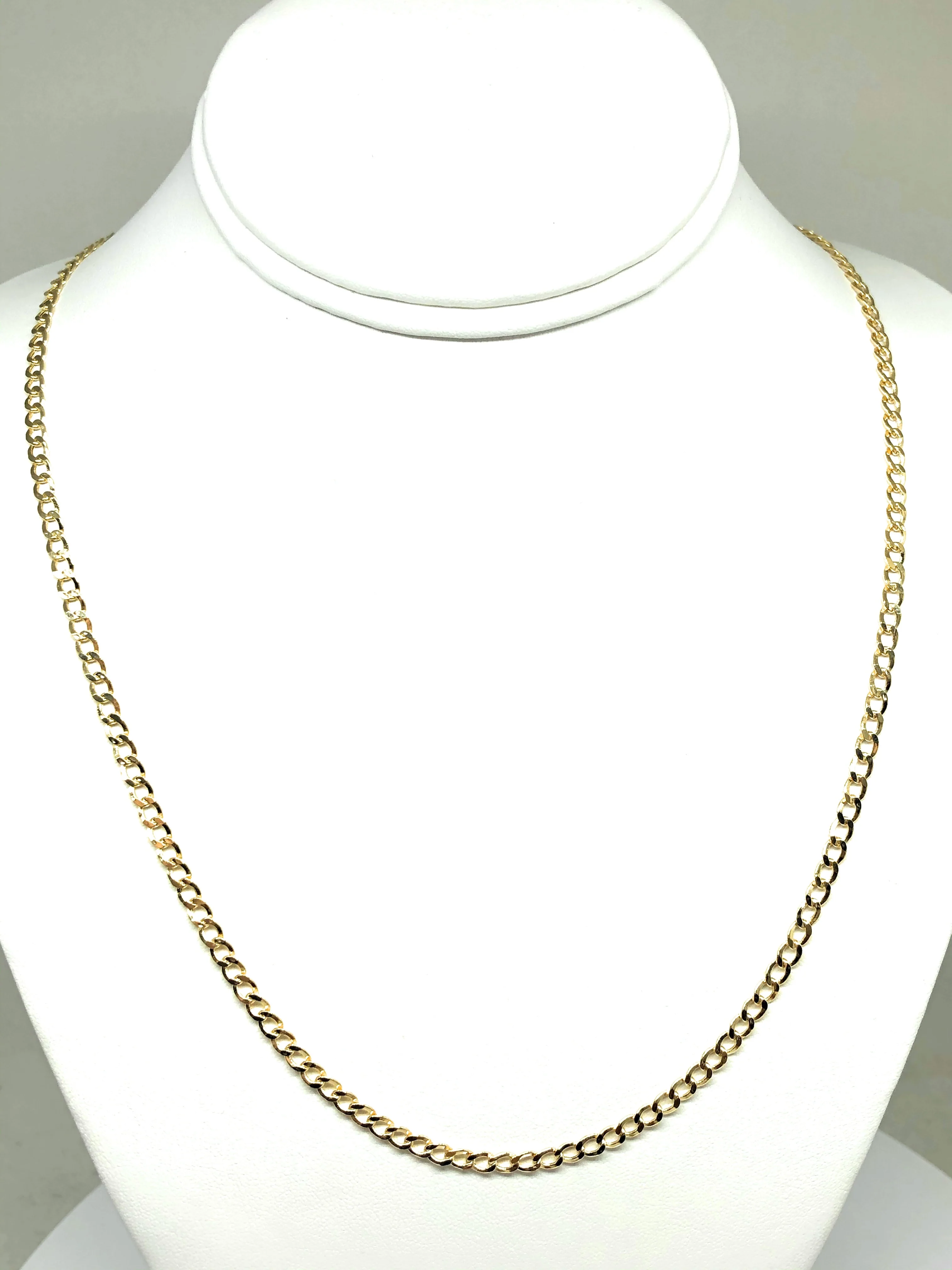 10k Solid Gold Yellow Cuban CURB Link Chain 18-24 inches 3.5mm (Semi-Hollow Style) - Image 11