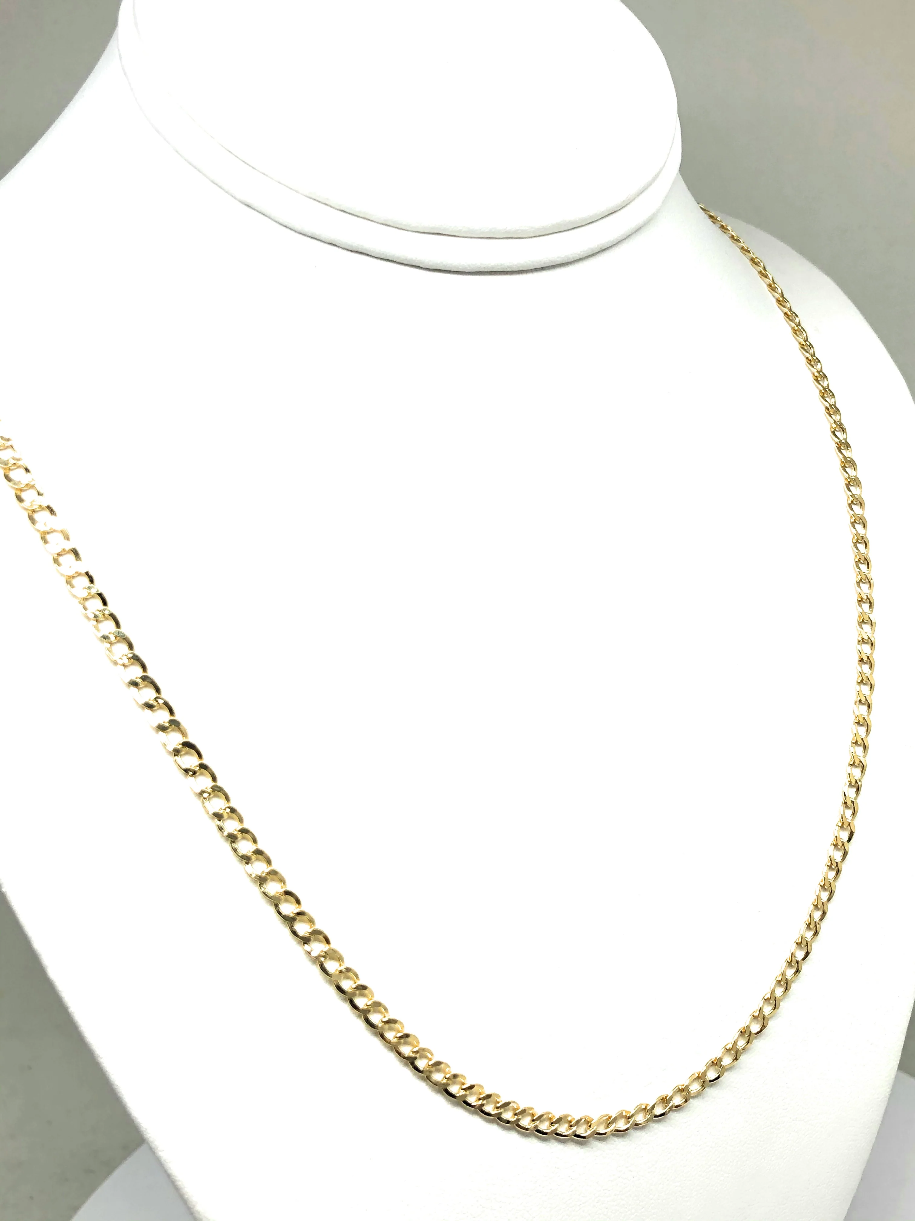 10k Solid Gold Yellow Cuban CURB Link Chain 18-24 inches 3.5mm (Semi-Hollow Style) - Image 12